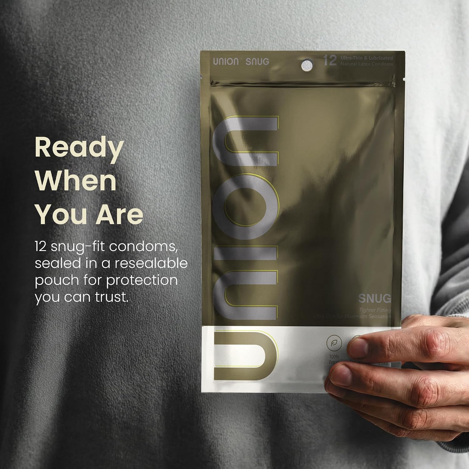 UNION SNUG Condoms - Ultra-Thin Natural Latex - Small Size 49mm, 12 Count | Fragrance-Free, Lightly Lubricated, Body-Friendly, Vegan Condoms, Extra Tight and Secure Fit for Comfort and Natural Feel - Image 6