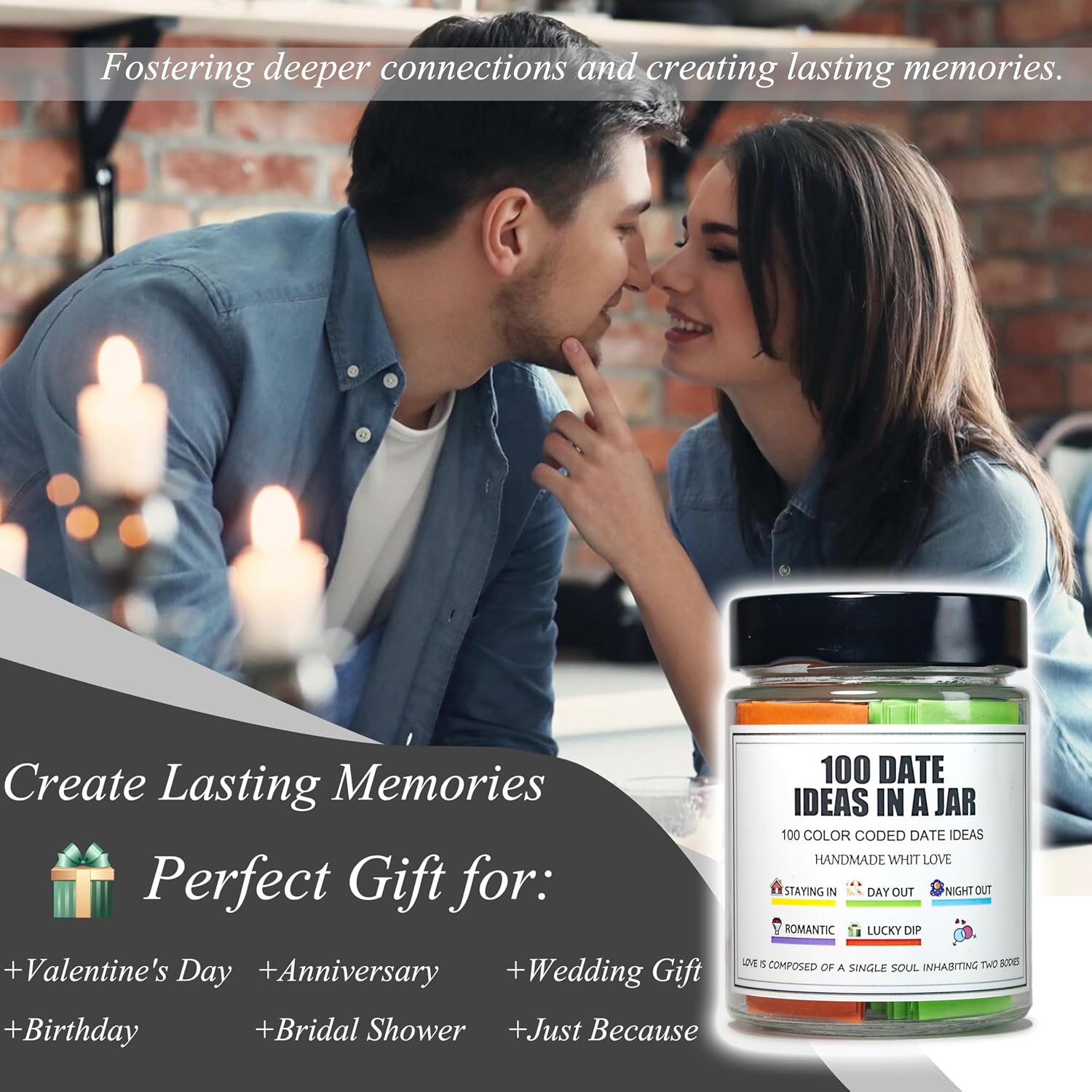 200 Date Ideas In A Jar,Date Night Ideas,Date Night games,Valentines Day Gifts For Him Her,Bridal Shower Gift,Registry Wedding Gifts.Anniversary,Newlyweds Couples Gifts - Image 6