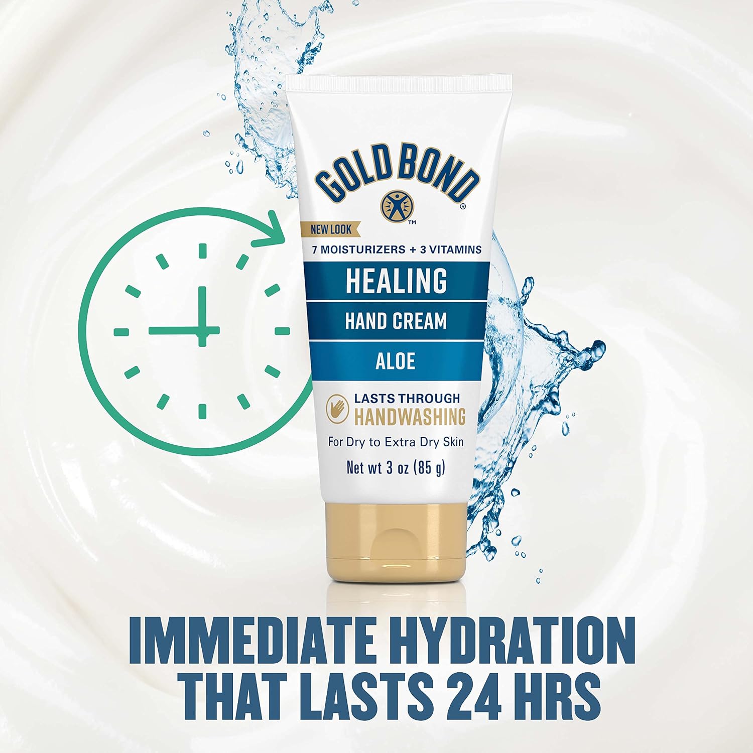 Gold Bond Healing Hand Cream, Hand Cream With Aloe, Moisture That Lasts Through Handwashing, 3 oz. (Pack of 2) - Image 5