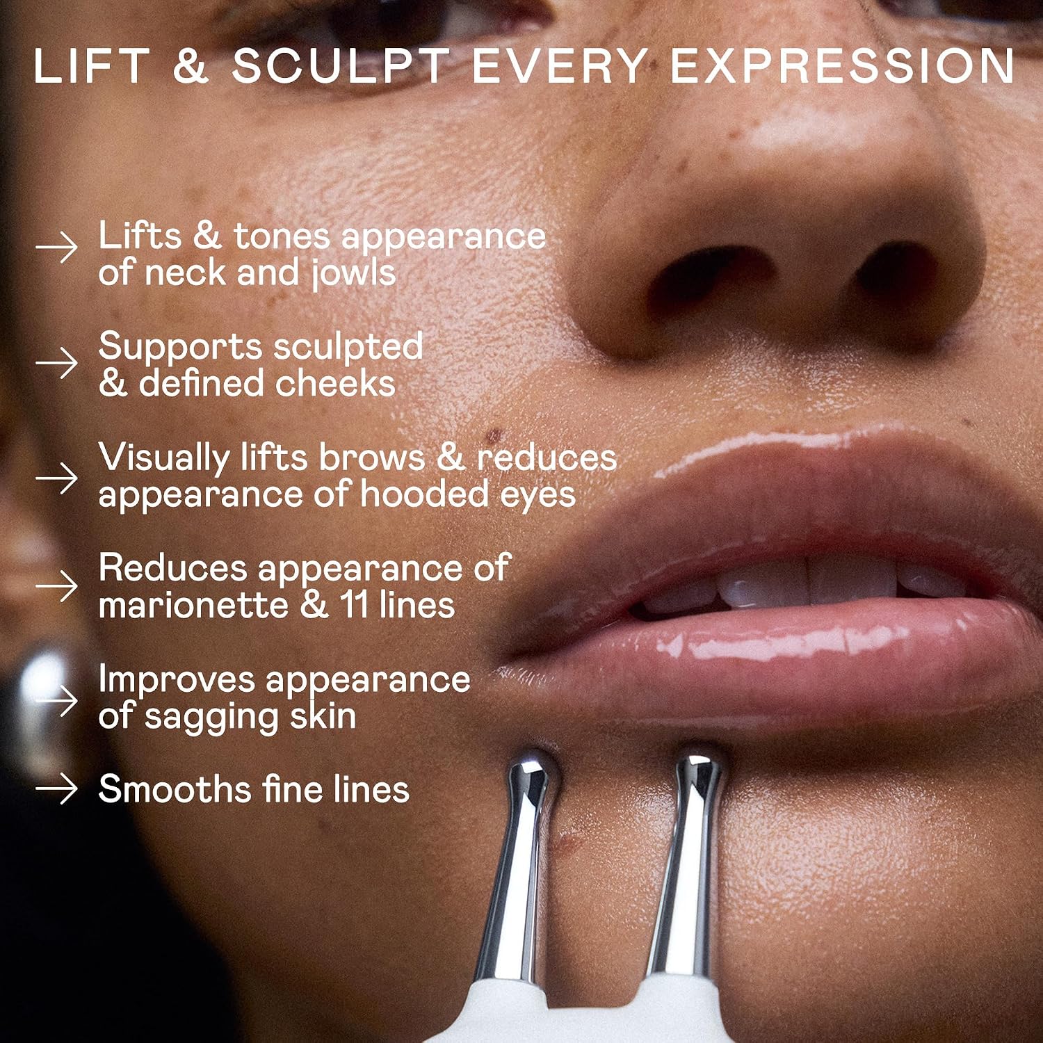 NUFACE Trinity+ Facial Massager + Lip & Eye Attachment - FDA-Cleared Face Sculpting Tool, Targeted Lift for Brows, Eyes & Lips, Reduces & Smooths Smile, Fine Lines - Microcurrent Facial Device - Image 3