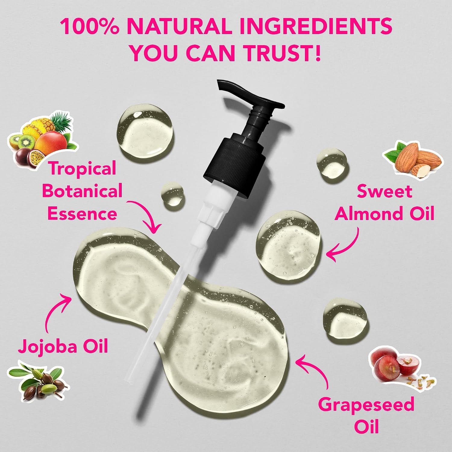 Passion Sensual Massage Oil for Date Night by Brookethorne Naturals | 8oz | 100% Natural Body Oil for Couples | Aromatherapy & Relaxing Massage | Tropical Scent | Jojoba & Almond for Smooth glide - Image 3