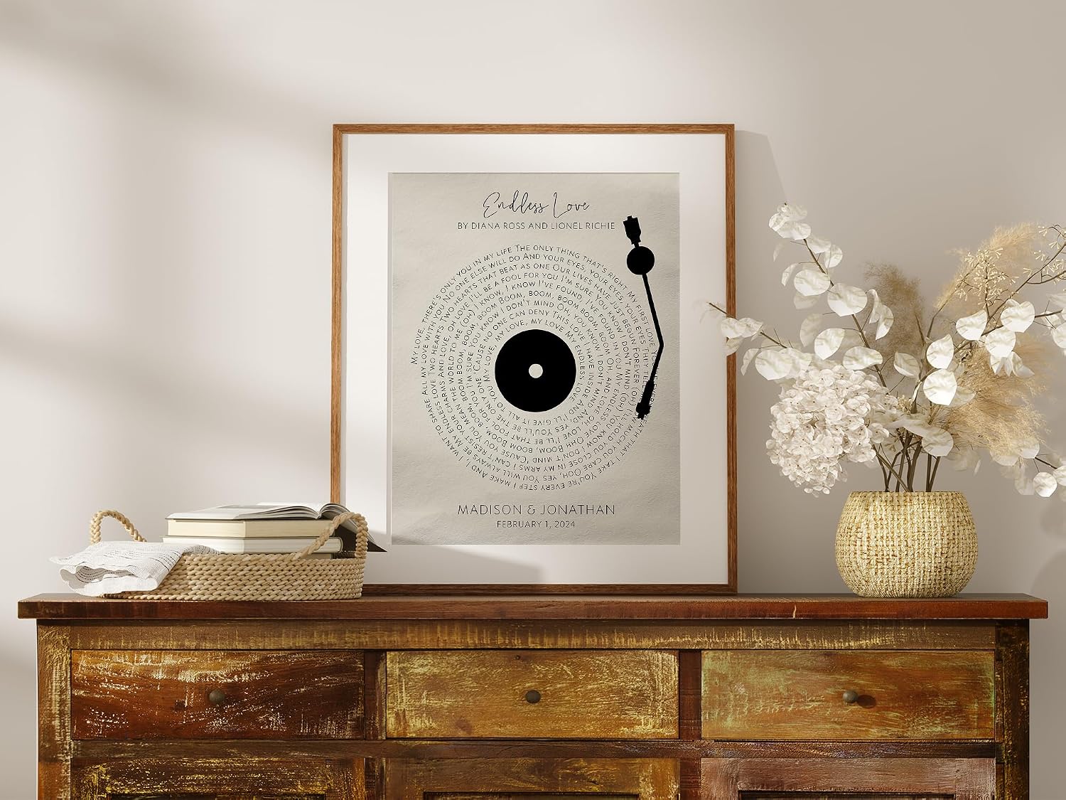 DREAM BIG PRINTABLES Customizable Couples Song Lyrics Art Print | Personalized Wall Art with Your Favorite Song | Names and Date | Unique Romantic Gift for Anniversary | Wedding | or Valentine’s Day - Image 8