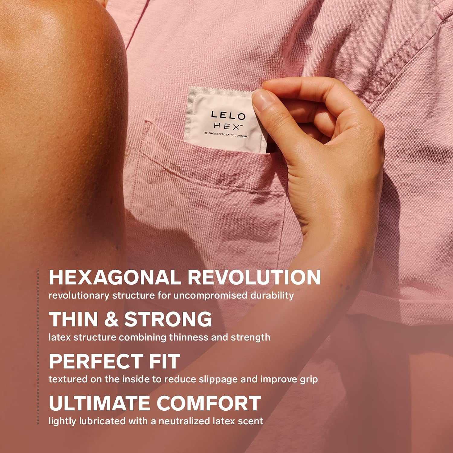 LELO HEX Original - Ultra Thin Condoms, Increased Strength, 36 Pack | This ultra thin condom offers increased strength without reducing sensation, for comfortable, reliable protection. - Image 3