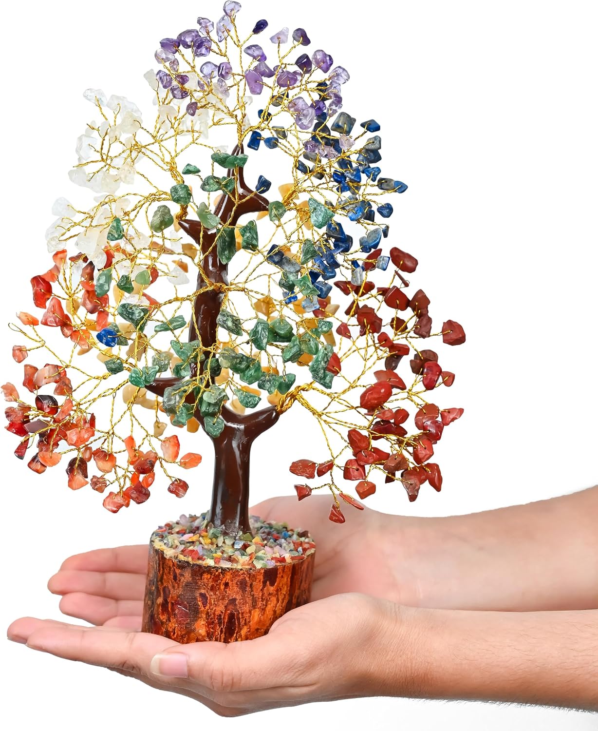 Crocon® 7 Chakra Crystal Tree of Life, Crystals & Healing Stones 10-12 inch | Money Tree for Positive Energy, Good Luck, Spiritual, Meditation Home Decor, Birthday Gifts for Women, Men, Mom & Sister