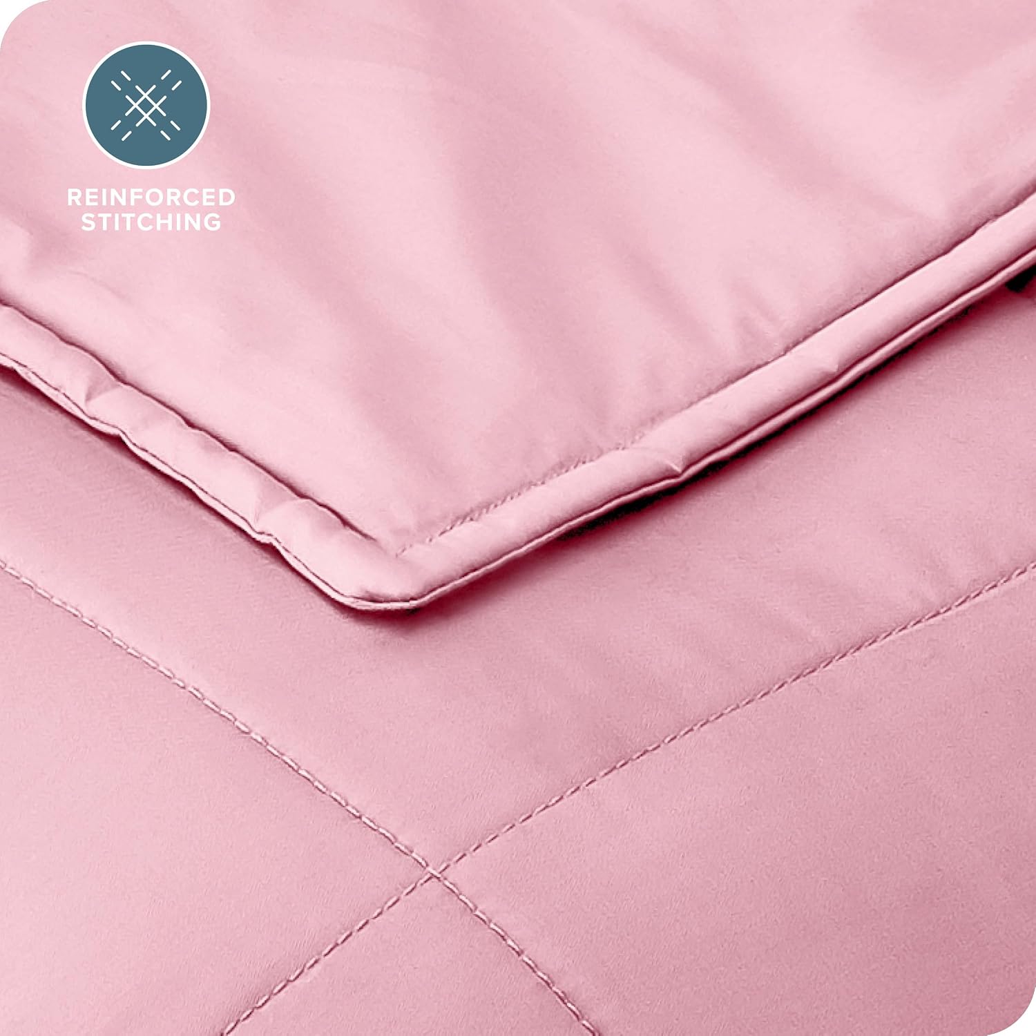 Bare Home Cotton Weighted Blanket (Light Pink, 40"x60" 10lbs) | Twin or Full Size, All-Natural 100% Cotton, Premium Heavy Blanket Nontoxic Glass Beads - Image 8