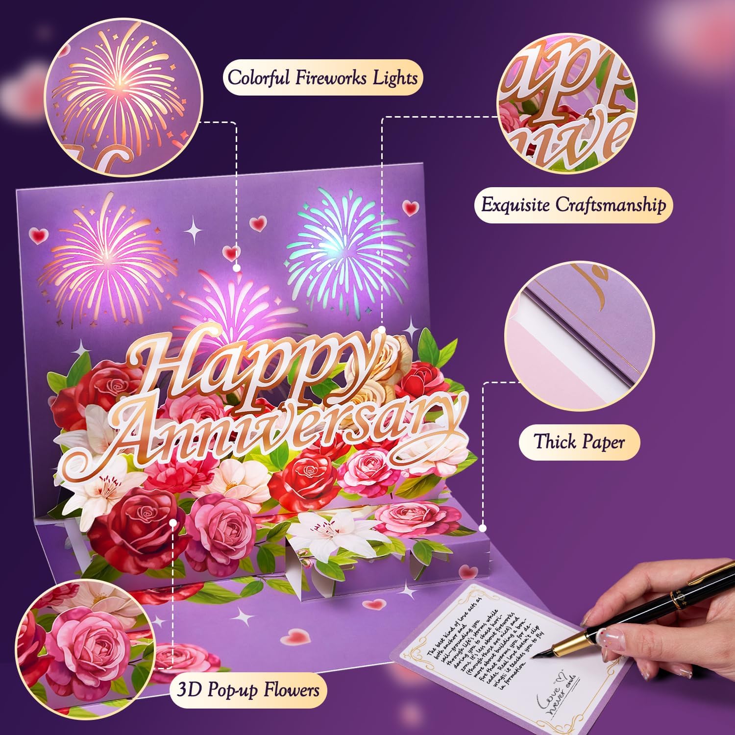 Airpark Anniversary Card, Pop Up Happy Anniversary Cards with Music & Light | 3D Wedding Anniversary Cards & Gift for Women Men Couple Parent Him Her Husband Wife Girlfriend Boyfriend - Image 4