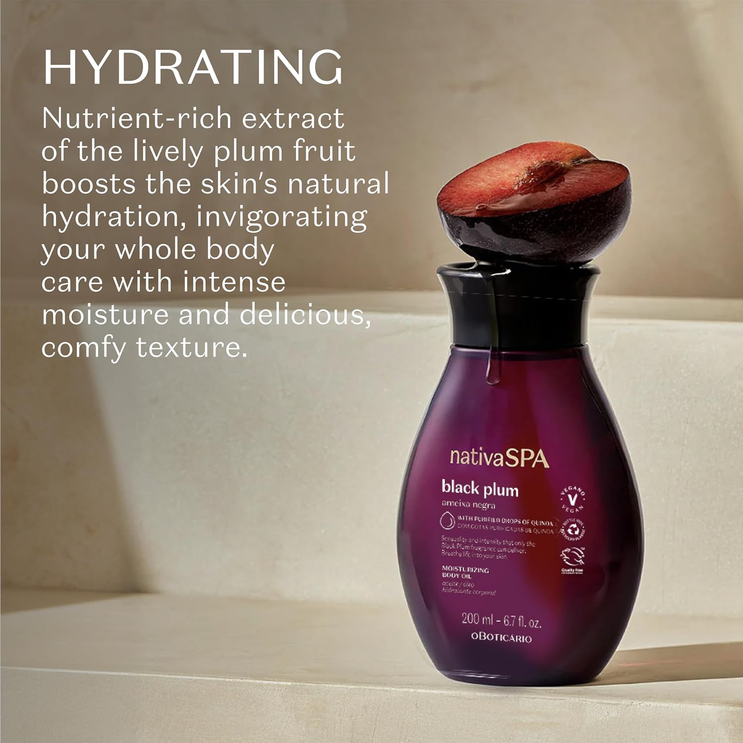 Nativa SPA Brazilian Body Oil - 6.7 oz, Moisturizing & Firming Black Plum | Hydrating Body Oil for Dry Skin & Revitalizing, Vegan & Cruelty-Free Skincare - Image 5
