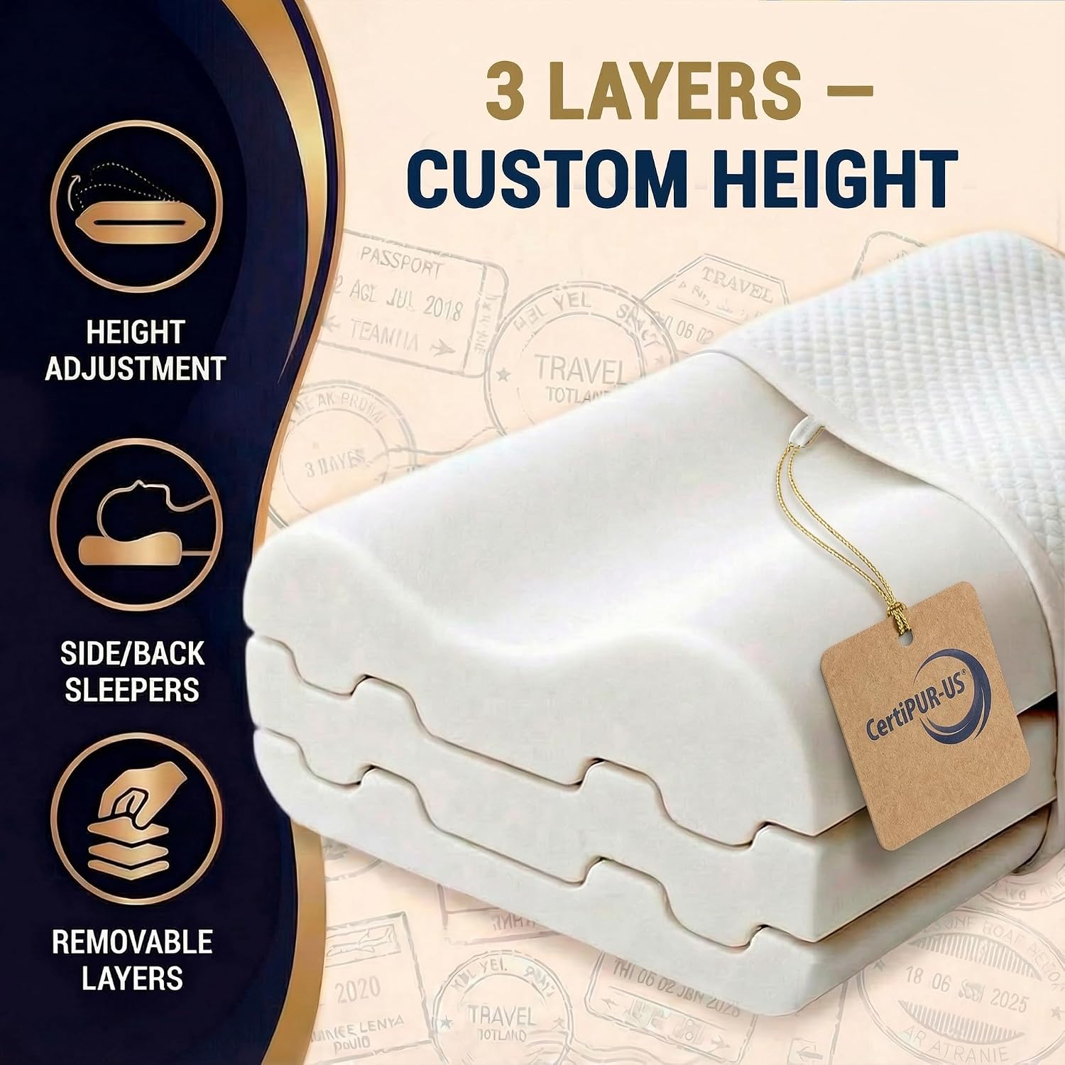 Royal Therapy Travel Memory Foam Cervical Pillow – Contour Pillow for Neck and Shoulder Pain - Image 5
