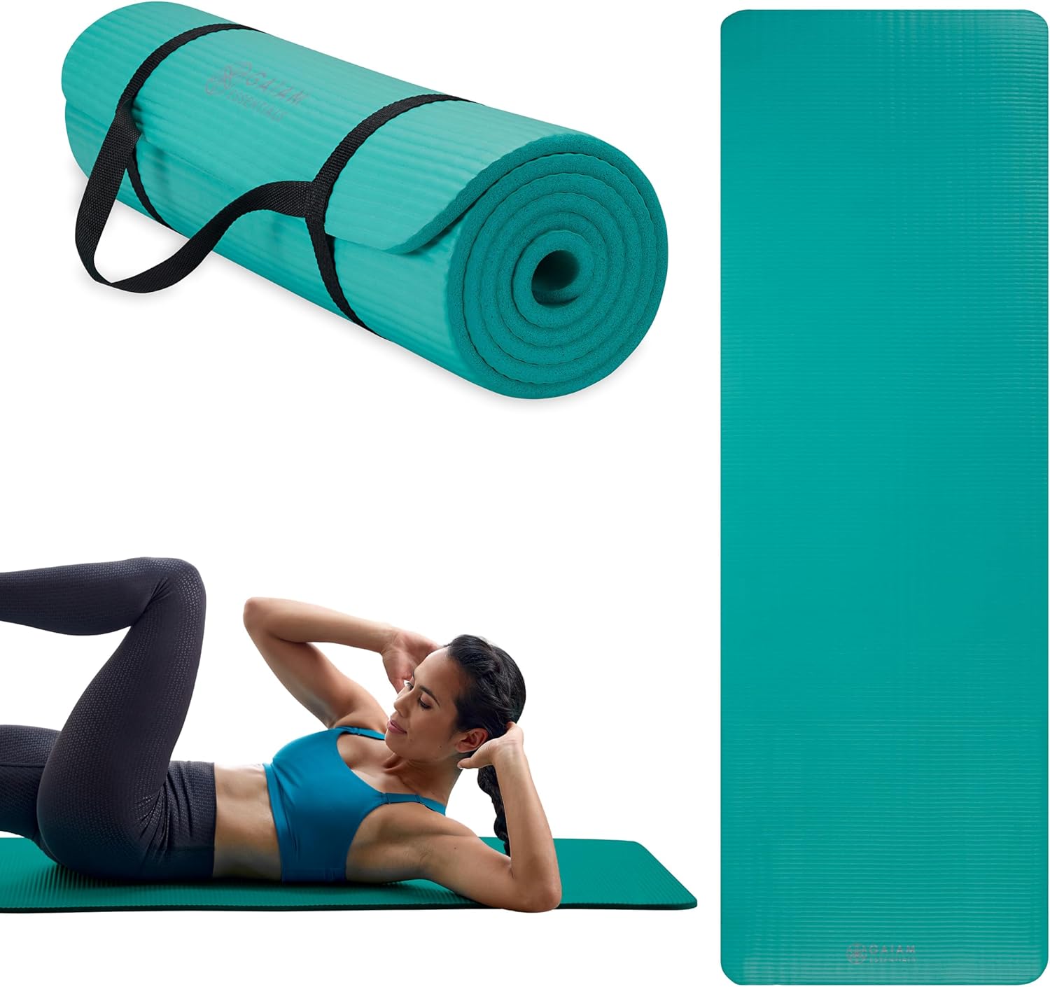 Gaiam Thick Yoga Mat, Exercise & Fitness Mat with Easy-Cinch Carrying Strap | Non-Slip NBR Foam | Joint Cushioning | Yoga, Pilates, Fitness & Floor Workouts | 72"L x 24"W - Image 2