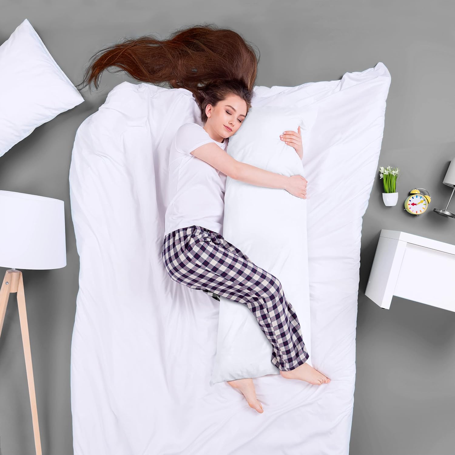 Utopia Bedding Full Body Pillow for Side Sleeper, White Long Pillow for Bed | Large Body pillows for Adults, Plush Support, Pregnancy Pillow Insert for sleeping, helps maintain body contour, 20x54 inches - Image 3