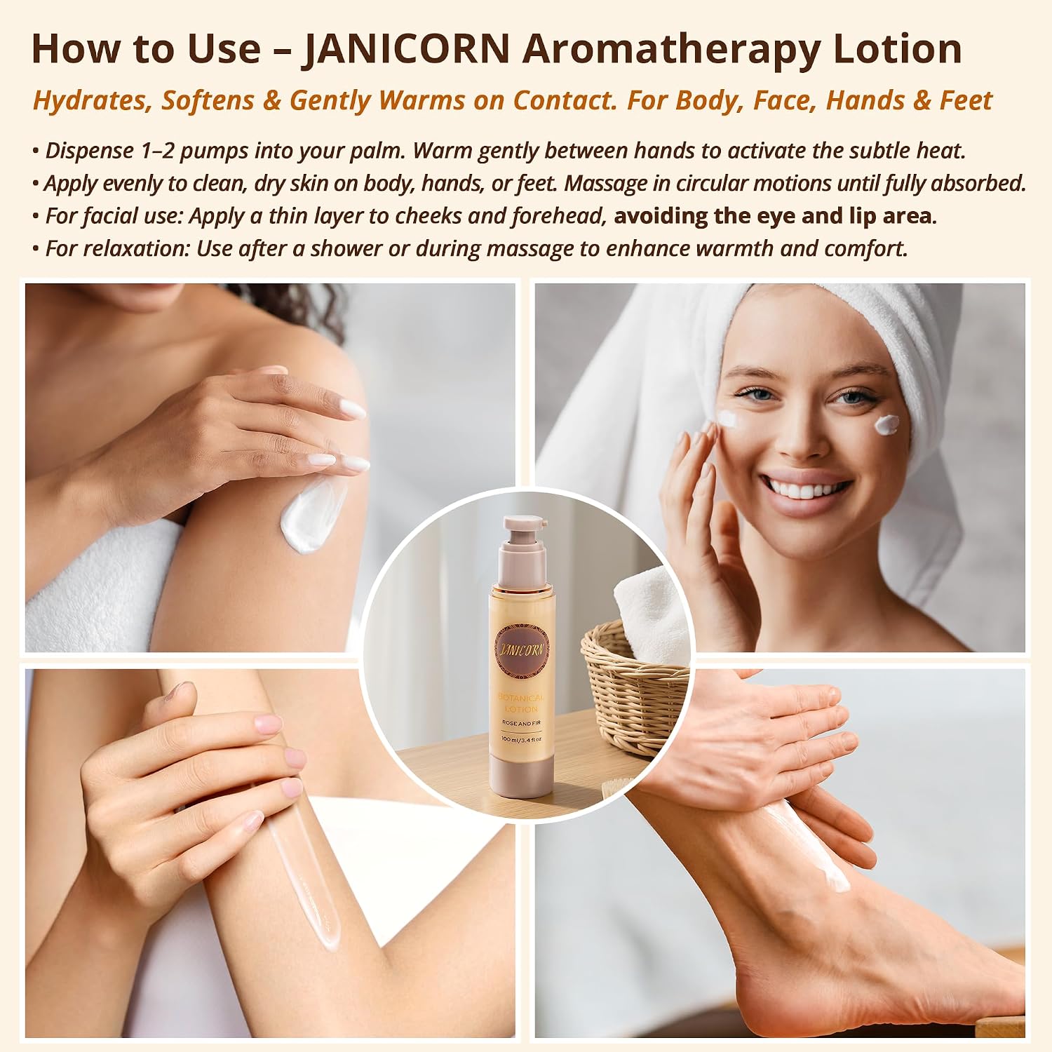 Sandalwood & Bergamot Warming Massage Lotion 3.4 fl oz | Hydrating Lotion-Oil Blend for Body, Feet, Hand & Tool Massage, Aromatherapy and Massage Therapy - Image 5