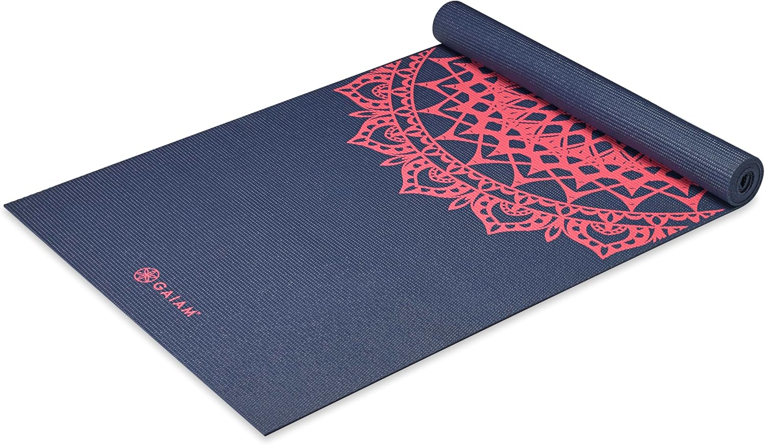 Gaiam Yoga Mat Classic Print, 4mm Non-Slip Mat | Lightweight 4mm print yoga mat with non-slip grip. Ideal for yoga, Pilates & floor workouts at home or studio.