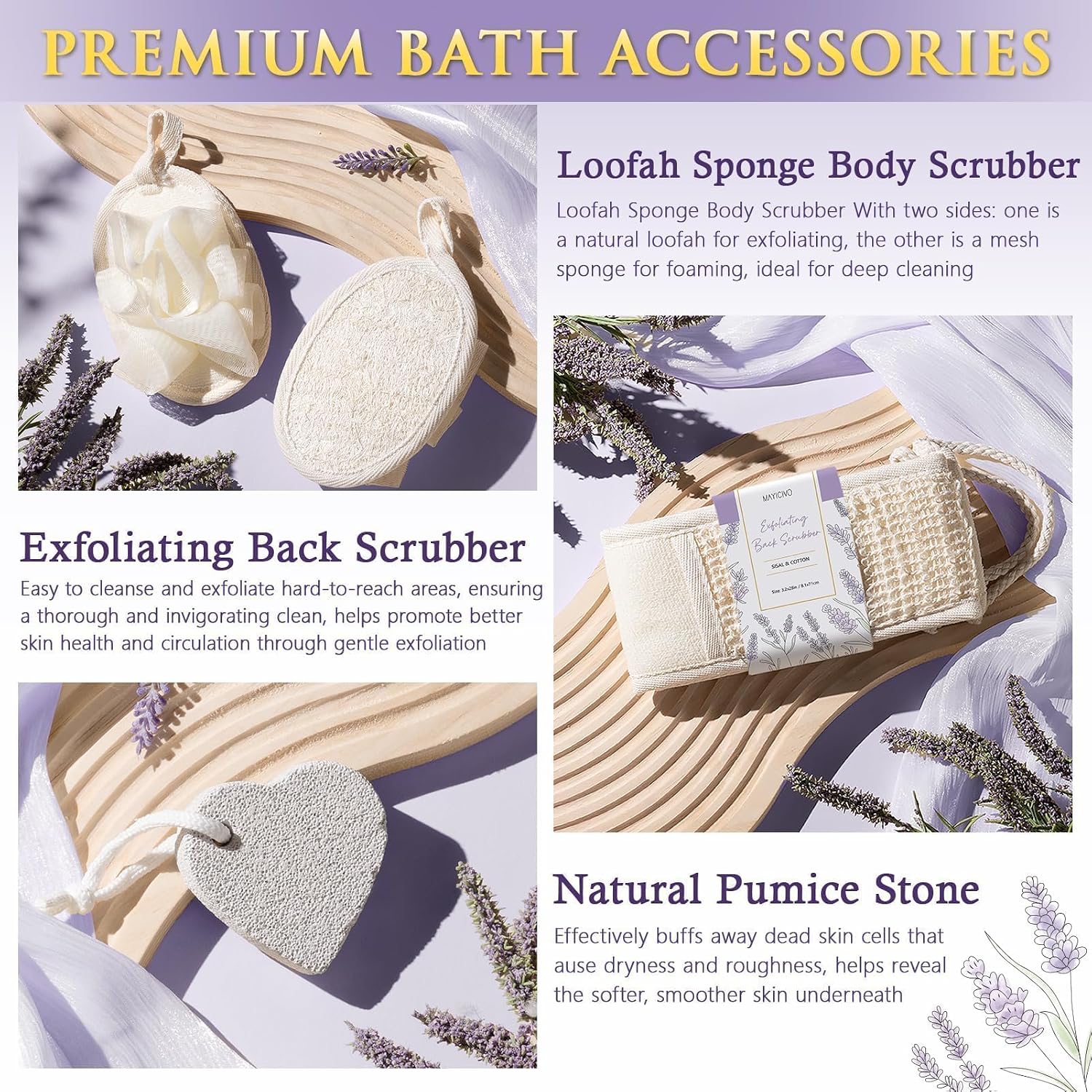 Birthday Gifts for Women Spa Gift Baskets Bath Set for Women Self Care Kit | Lavender Home Bath and Body Kit Spa Care Package, Christmas Anniversary Gifts for Women Mom Her Wife Girlfriend Friend Sister - Image 6