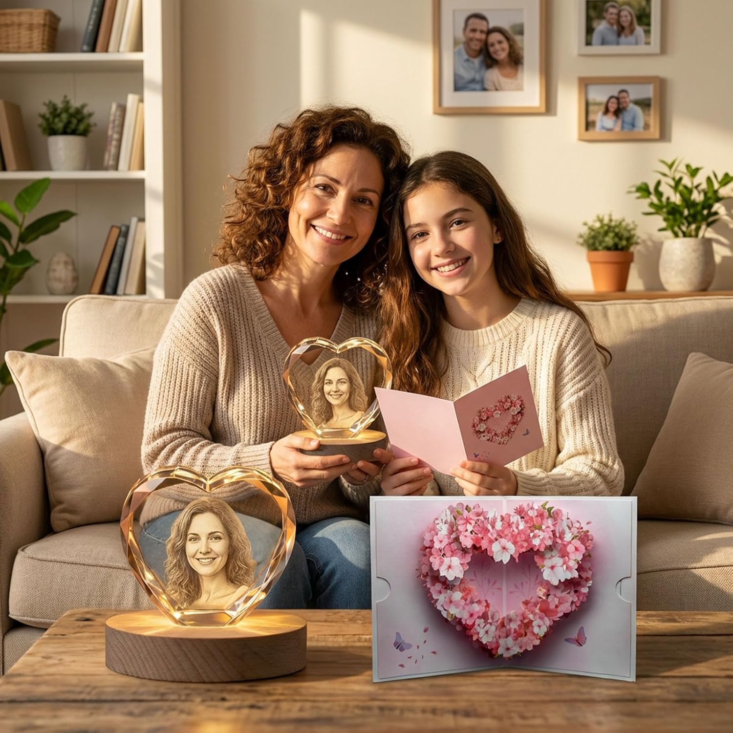 3D Crystal Photo, Personalized Gifts for Mom, Women, Wife, Her, Him, Men, Husband, Grandma, Customized Gifts with You Own Photo for Mothers Day Engagement Anniversay Birthday Christmas Valentines Day - Image 8