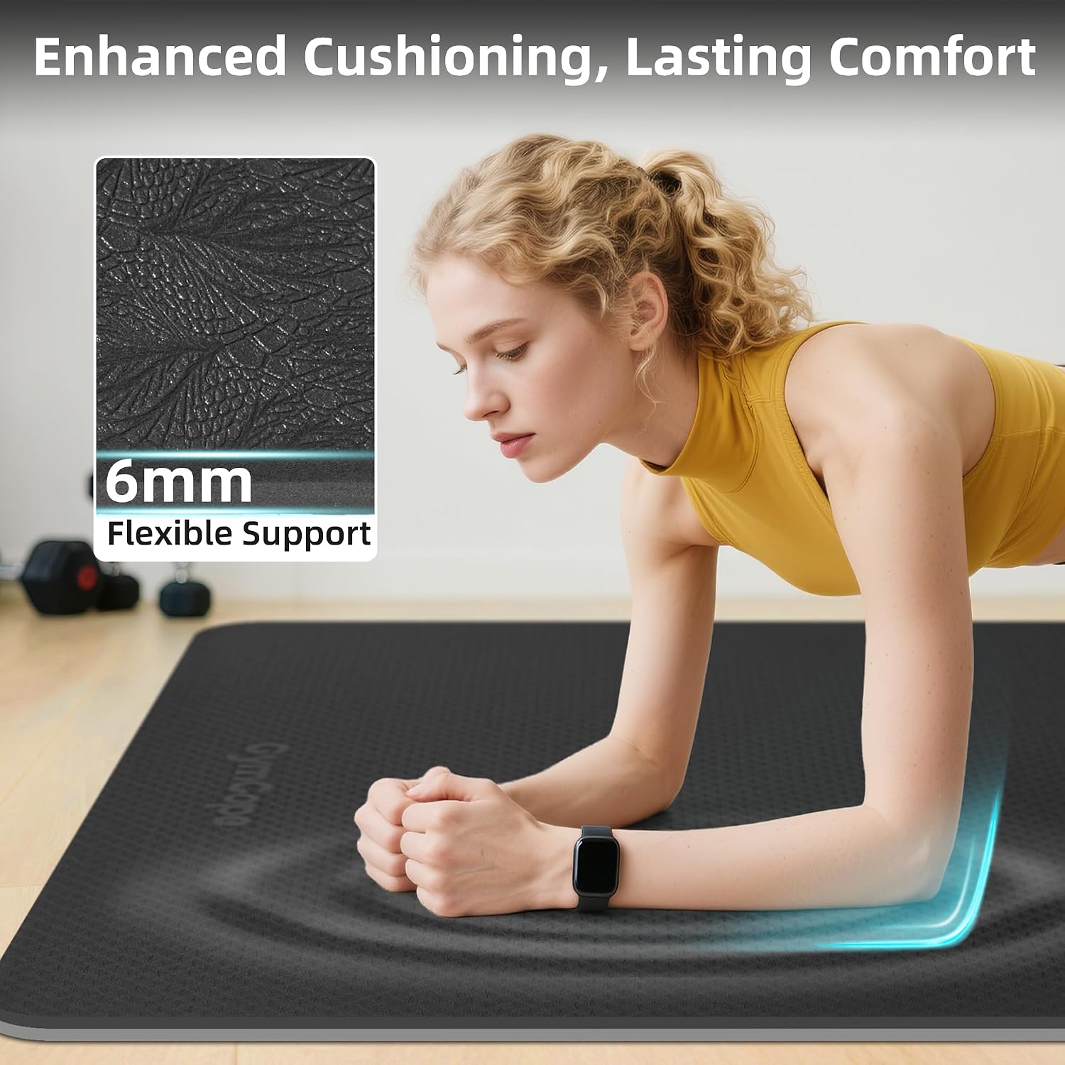 Extra Large Yoga Mat – 72"x48" or 78"x57", 1/4"–1/2" Thick Mat for Women & Men, TPE Non-Slip Pilates Mat for Home Gym, Yoga, Stretching, Meditation - Image 4