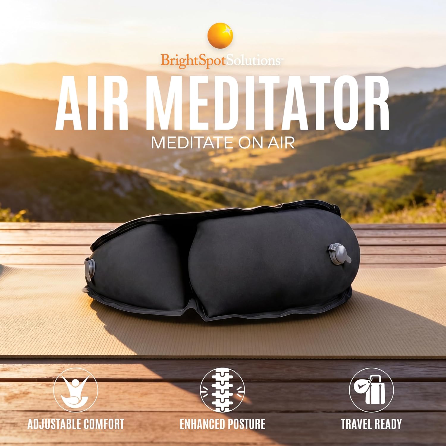 Air Meditator Inflatable Meditation Cushion and Travel Pillow – Meditate on Air in Total Comfort with Adjustable Three-Chamber Design for Enhanced Posture and Portability - Image 2