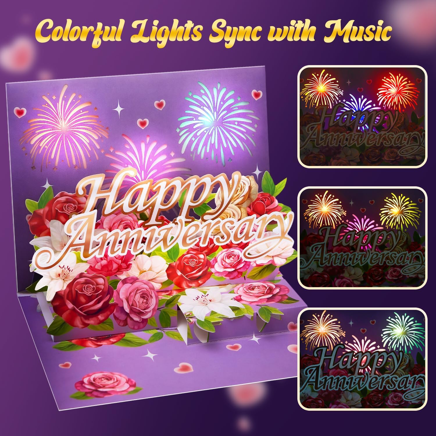 Airpark Anniversary Card, Pop Up Happy Anniversary Cards with Music & Light | 3D Wedding Anniversary Cards & Gift for Women Men Couple Parent Him Her Husband Wife Girlfriend Boyfriend - Image 3