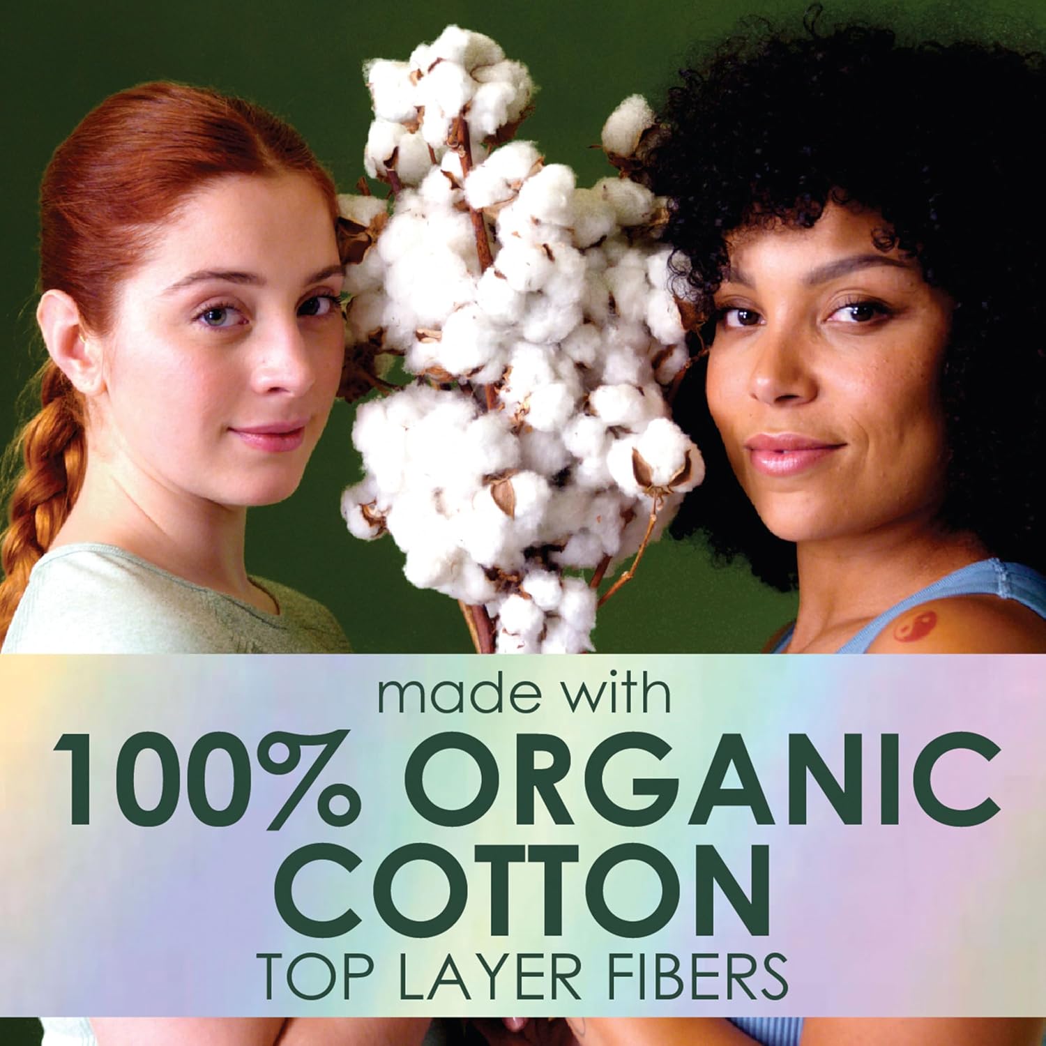 Liners for Women, Organic Cotton Top Layer, Regular Coverage, Pantiliners Made Without Synthetic Pesticides and Fragrances, Hypoallergenic and Gentle on Skin, 60 Count - Image 6