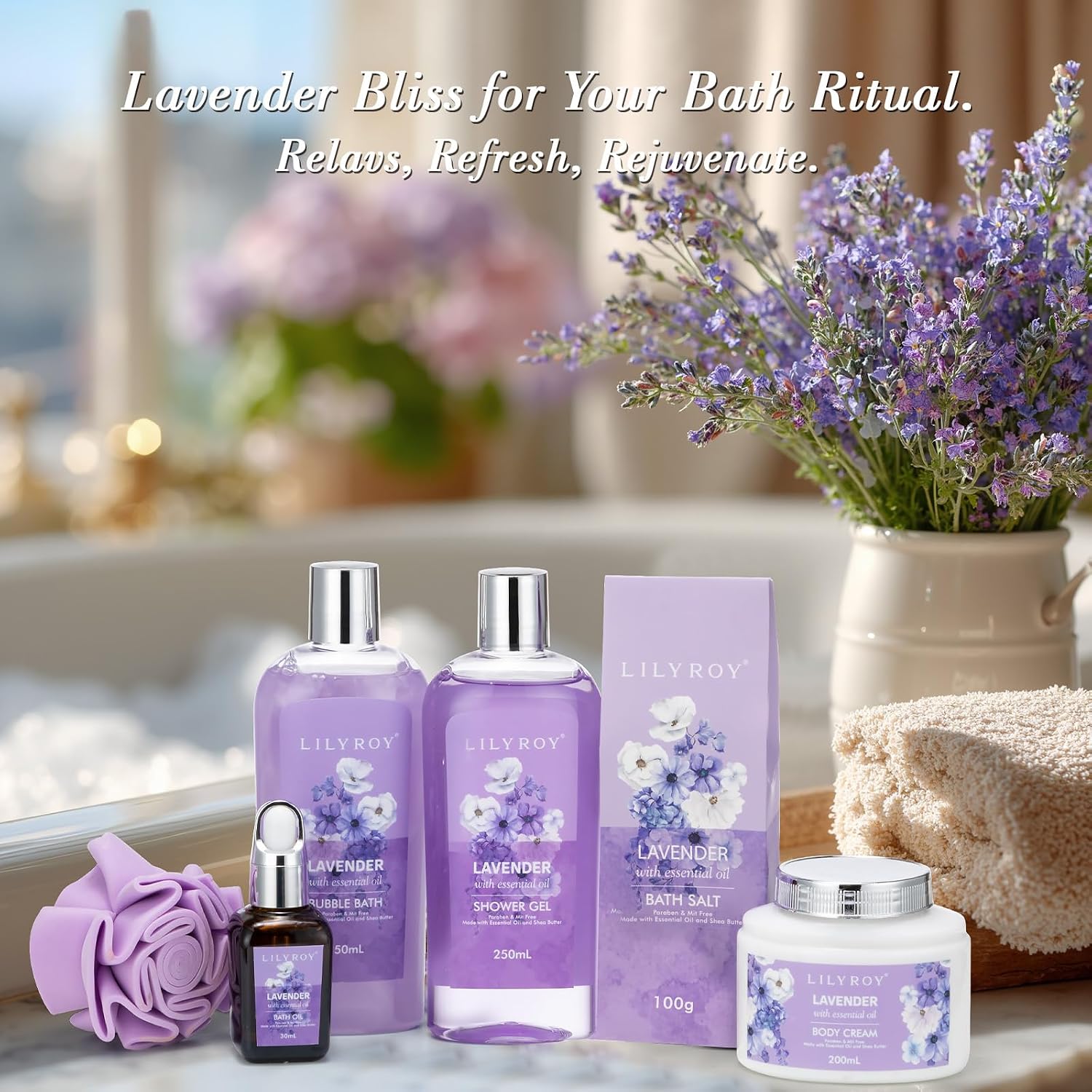 Spa Gifts Set, Birthday Gift for Mom - Lavender Spa Gift Baskets for Women | Women Gifts, Spa Kit, Spa Gifts for Women & mom, Christmas, Mother‘s Day, Valentine’s, Birthday. Hydrating for all skin types - Image 3