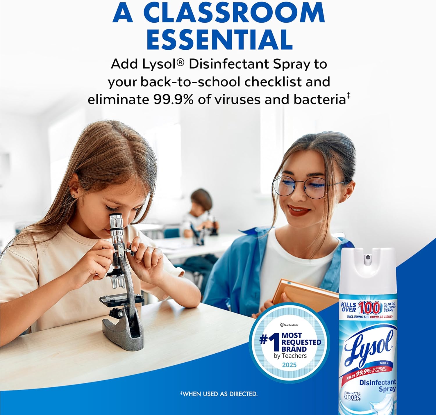 Lysol Disinfectant Spray, Household Cleaning Supplies, Disinfecting Multi-Purpose Room Spray, Antibacterial Sanitizer, Deodorizer, Kills Hantavirus, Crisp Linen, 19 Fl Oz (Pack of 2) - Image 7