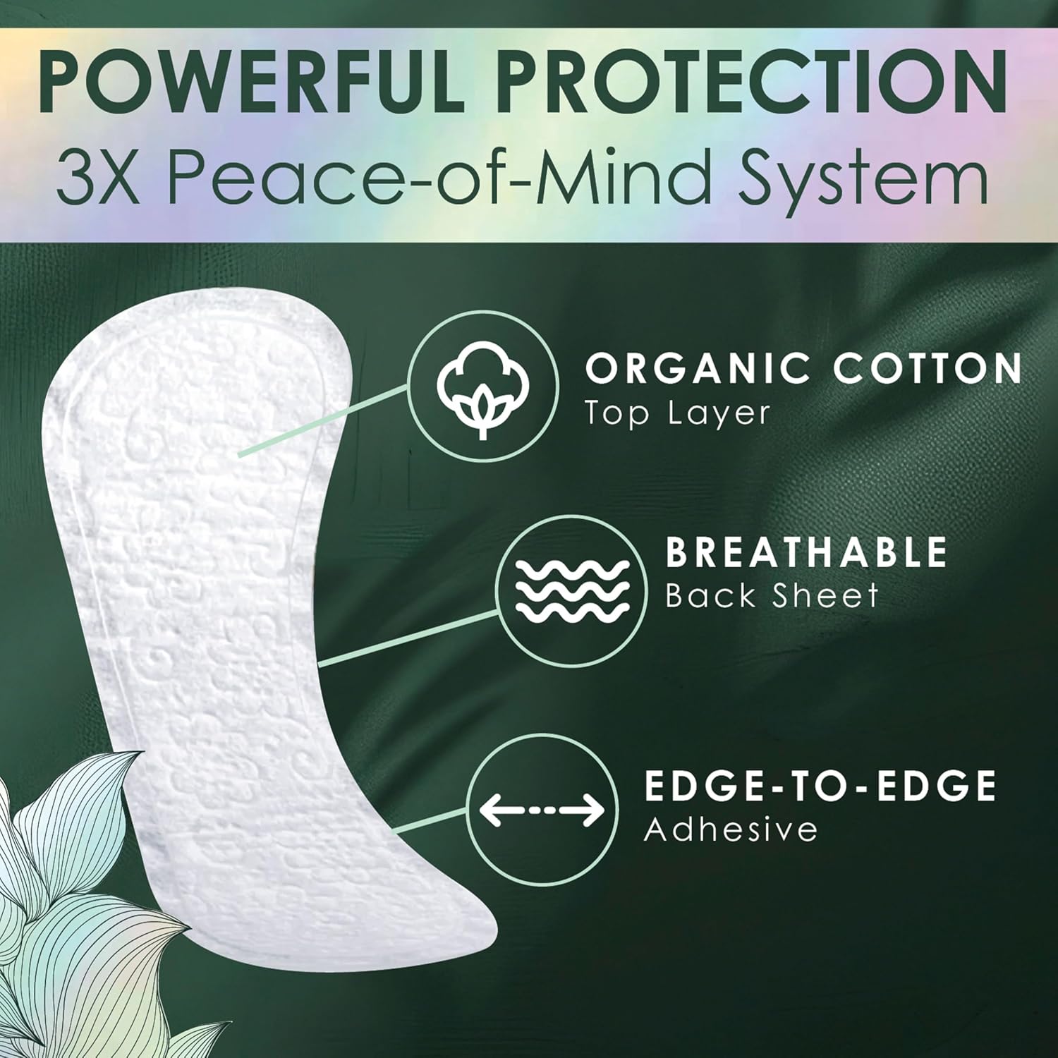 Liners for Women, Organic Cotton Top Layer, Regular Coverage, Pantiliners Made Without Synthetic Pesticides and Fragrances, Hypoallergenic and Gentle on Skin, 60 Count - Image 2