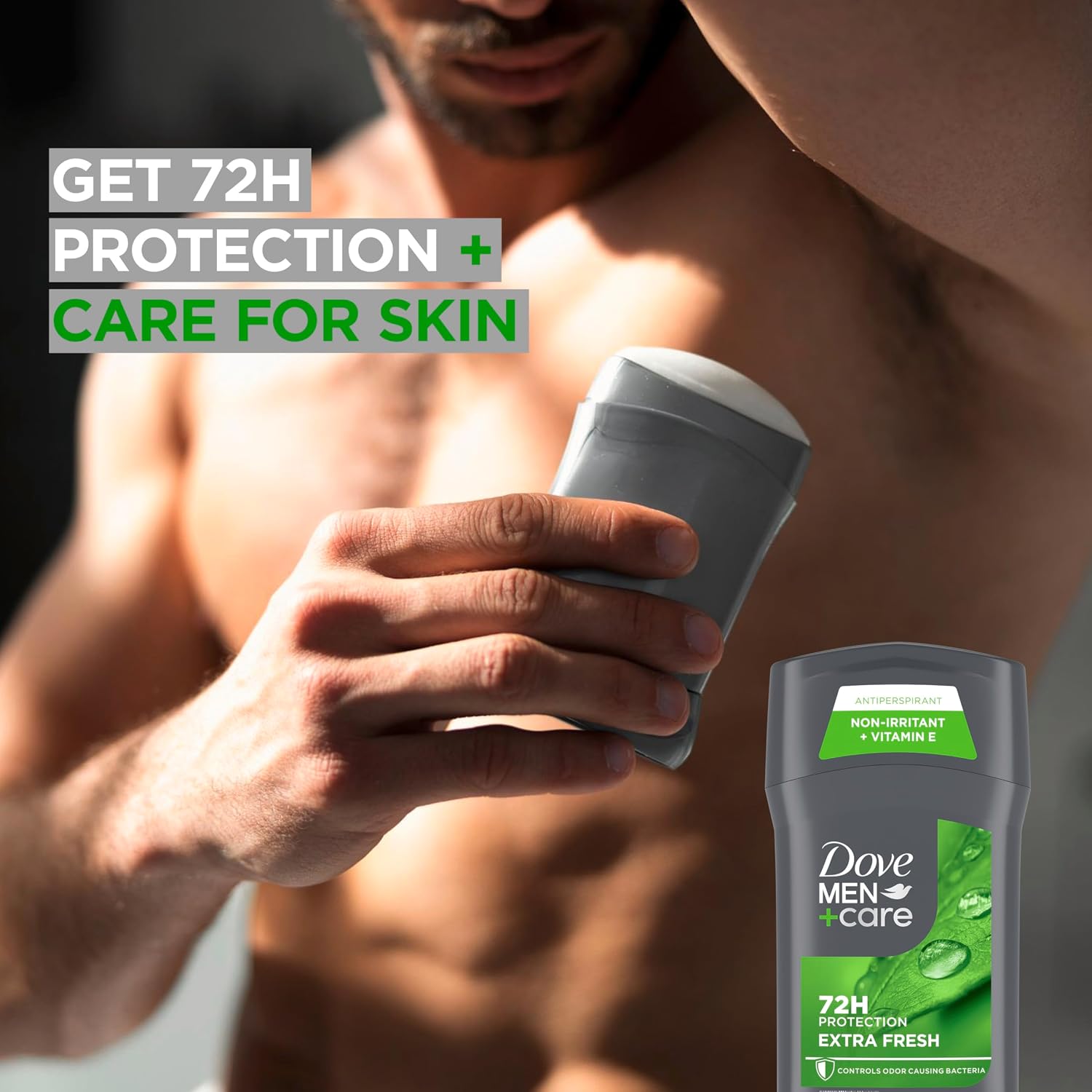 Dove Men+Care Extra Fresh Men's Antiperspirant Deodorant Stick Extra Fresh Twin pack With 72-hour sweat & odor protection with 1/4 Moisturizing Cream & Long-lasting Citrus Scent 2.7 oz | 72-hour sweat & odor protection. With 1/4 Moisturizing Cream & Long-lasting Citrus Scent - Image 5