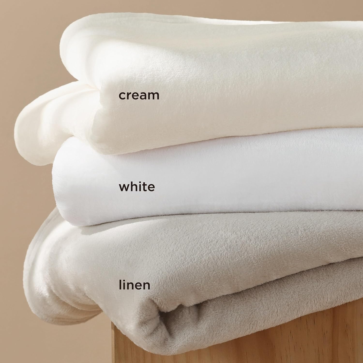 Bedsure GentleSoft Fleece Blankets Queen Size Cream - Birthday Gifts for Women Bed Blanket Soft Lightweight Plush Fuzzy Cozy Luxury Microfiber, Home Room Decor Gifts, 90x90 inches - Image 3