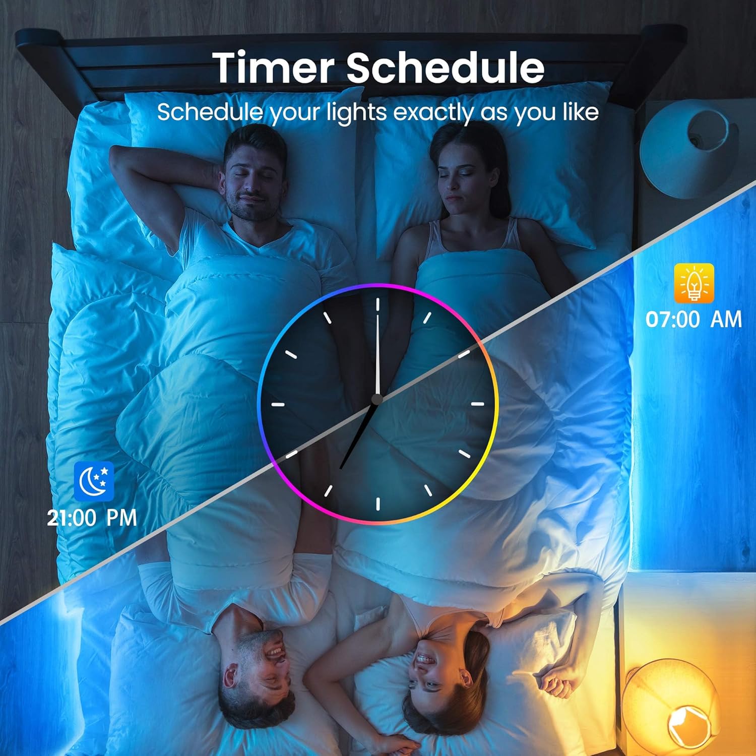 TJOY 100FT Smart Led Strip Lights for Bedroom Alexa Compatible Wireless RGB | Music Sync, RGB Color Changing Lights for Room Decor(APP+Remote+Voice control) - Image 5