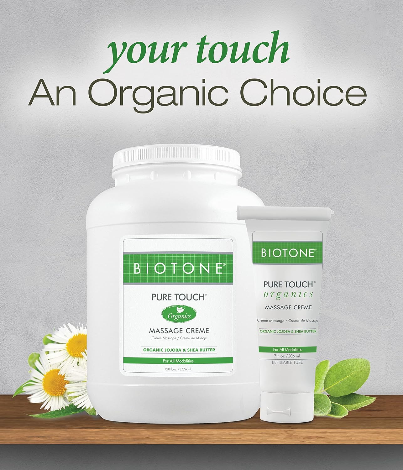 BIOTONE Pure Touch Organics Massage Crème, True Organic Massage, Rich Texture, Silky Glide, Soothing Ingredients, Healing Botanicals - 7 Ounce - Image 3