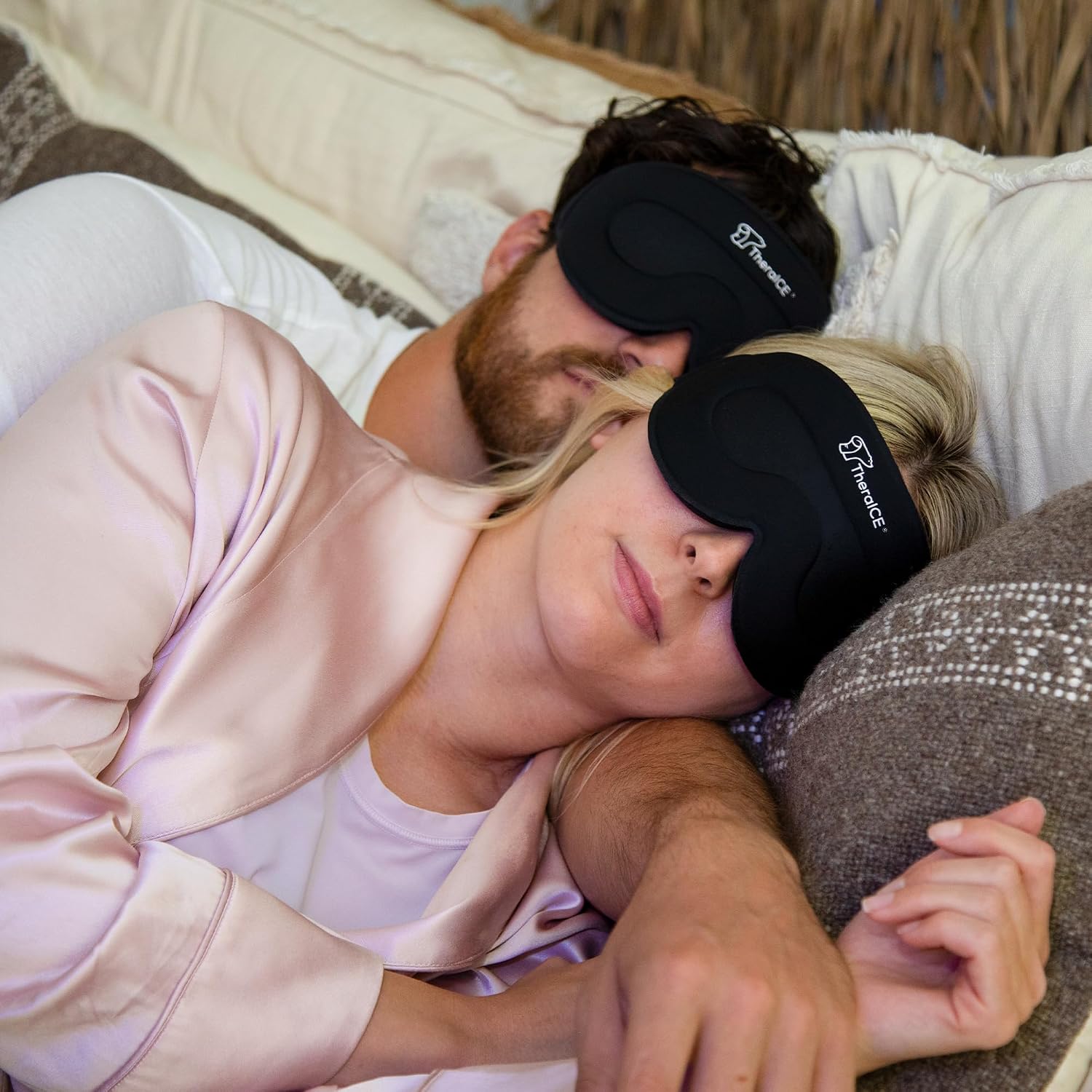 TheraICE Sleep Mask + Cooling Gel Relief - Weighted Sleep Eye Mask 100% Blackout 3D Cold Relaxing No Pressure Eye Cover Blindfold to Block Light for Comfortable Soothing Night Sleeping | Men & Women | Soft Blindfold Cold 3D Contoured No Pressure Eye Cover To Block Light, Comfortable Soothing Night Sleeping , Men & Women - Image 4