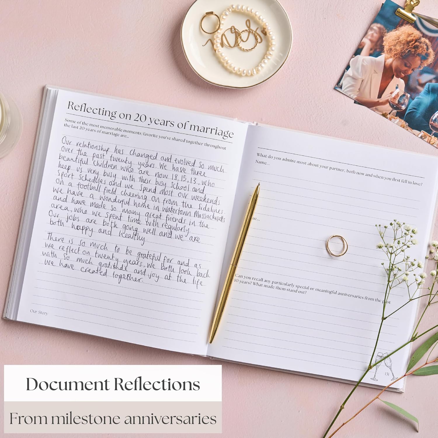 Couples Anniversary Journal – 1st to 75th Year Scrapbook & Keepsake Album | Paper Gift for Husband or Wife | Relationship Memory Book (Grey) - Image 9