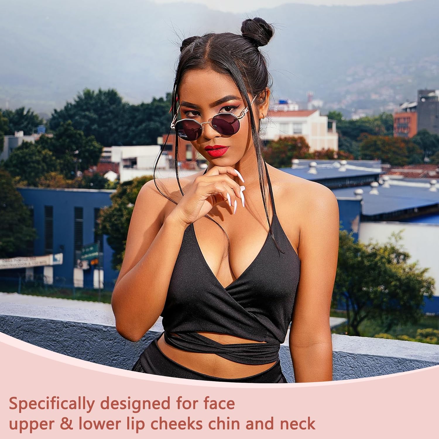 Facial Hair Remover for Women - as Seen on TV Painless Face Shaver - Electric Hair Removal Device for Face Lips Peach Fuzz with Light (Rose Gold) - Image 5