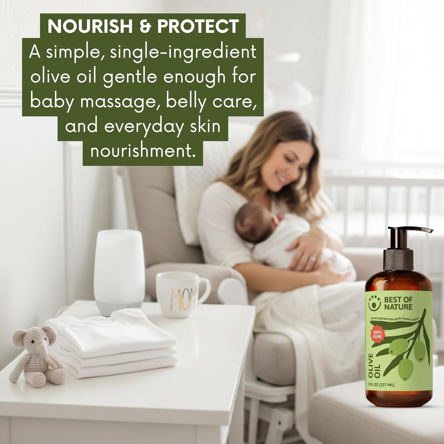 Best of Nature 100% Pure Olive Massage & Body Oil – Cold Pressed, Natural & Unscented Moisturizer for Skin, Hair & Bath, 1 Gallon (128 fl oz) - Image 7
