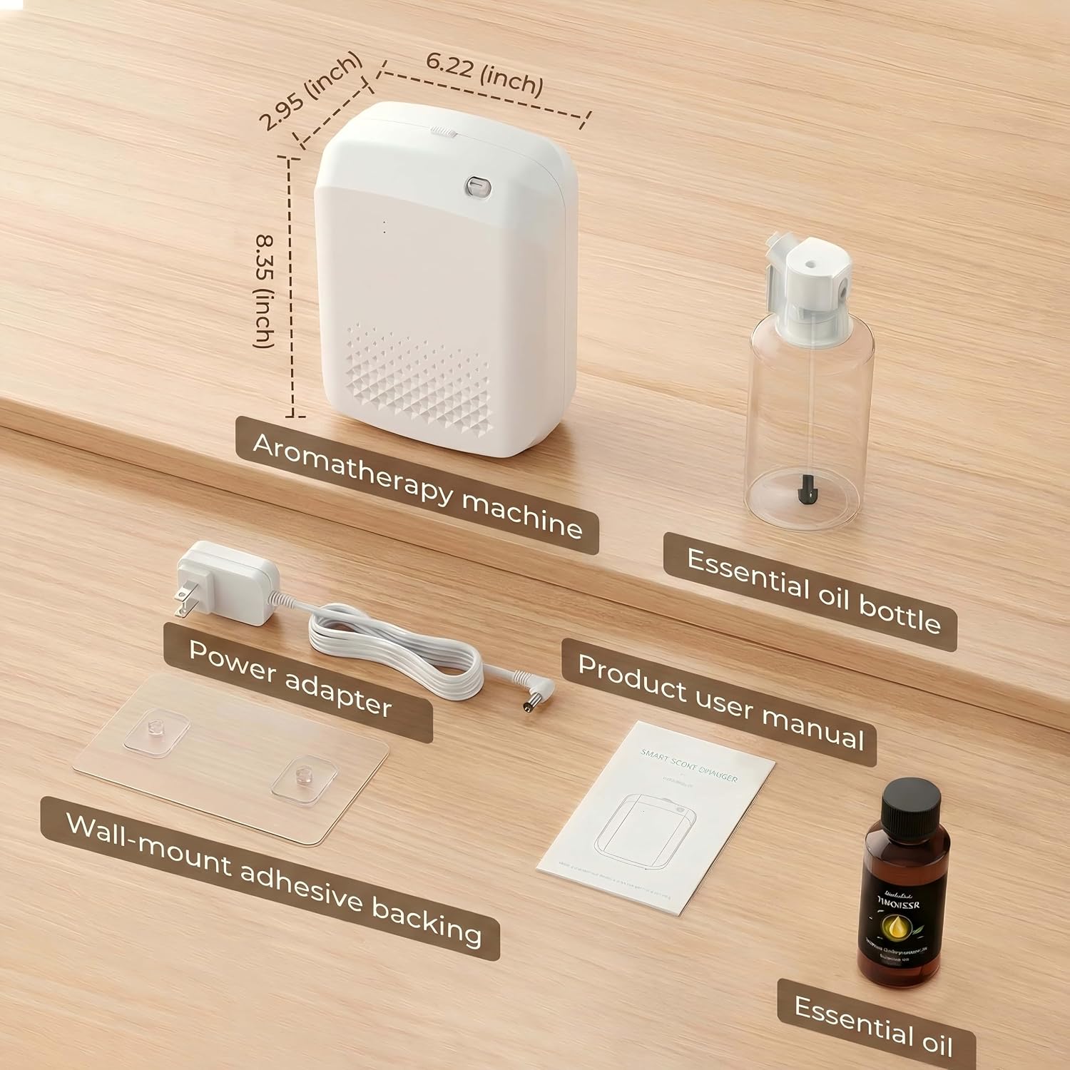 Waterless Essential Oil Diffuser, 2500 Sq.Ft Coverage, Bluetooth App Control, No-Noise Wall-Mounted Aroma Diffuser, 400ml, Perfect for Home, Hotel & Office, Valentines Day Gift, White - Image 5