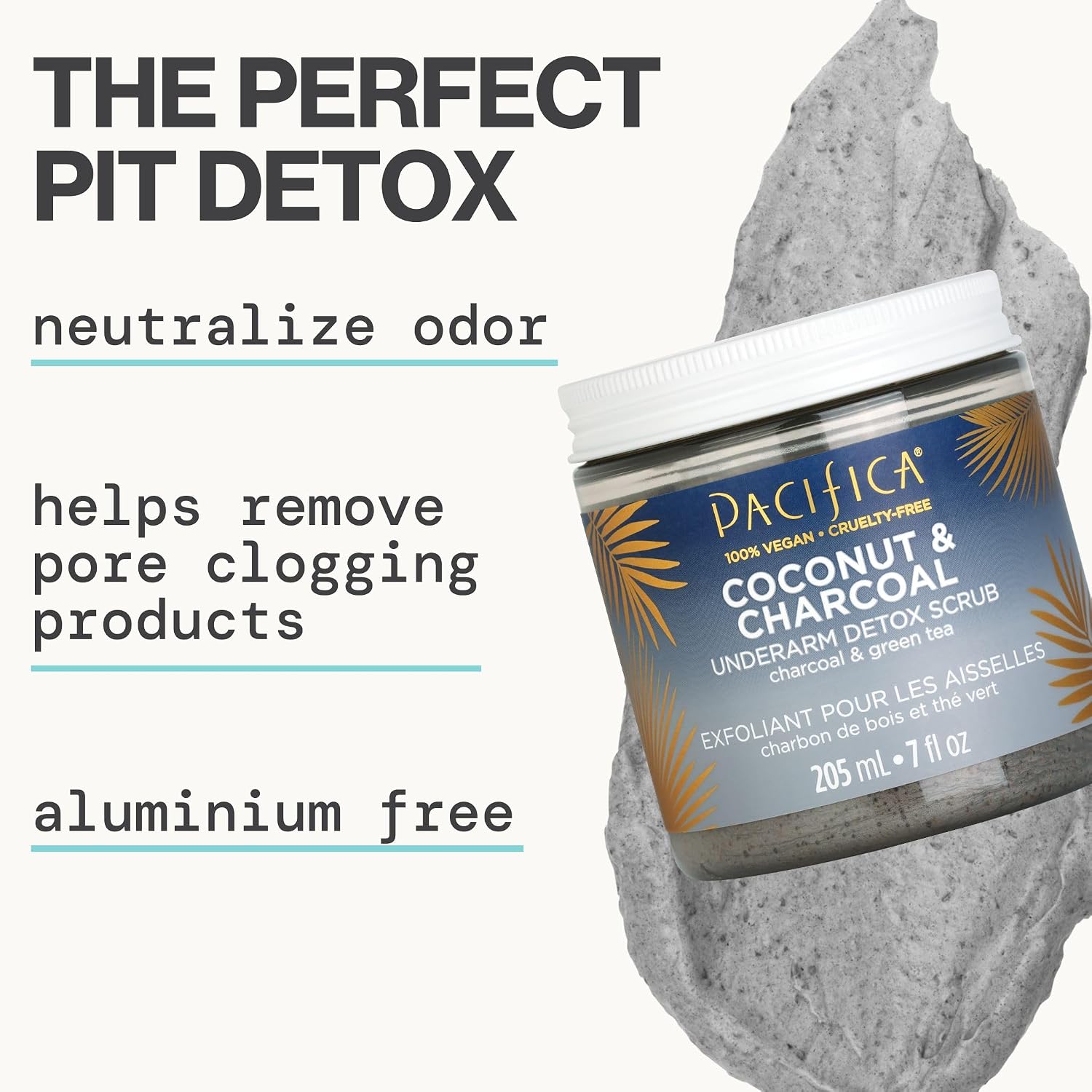 Pacifica Underarm Body Scrub - Armpit Detox Coconut & Charcoal Deodorant– Exfoliating & Nourishing for Natural Deodorant Users – Aluminum-Free & Safe for Sensitive Skin, Vegan & Cruelty-Free, 7 fl oz - Image 5
