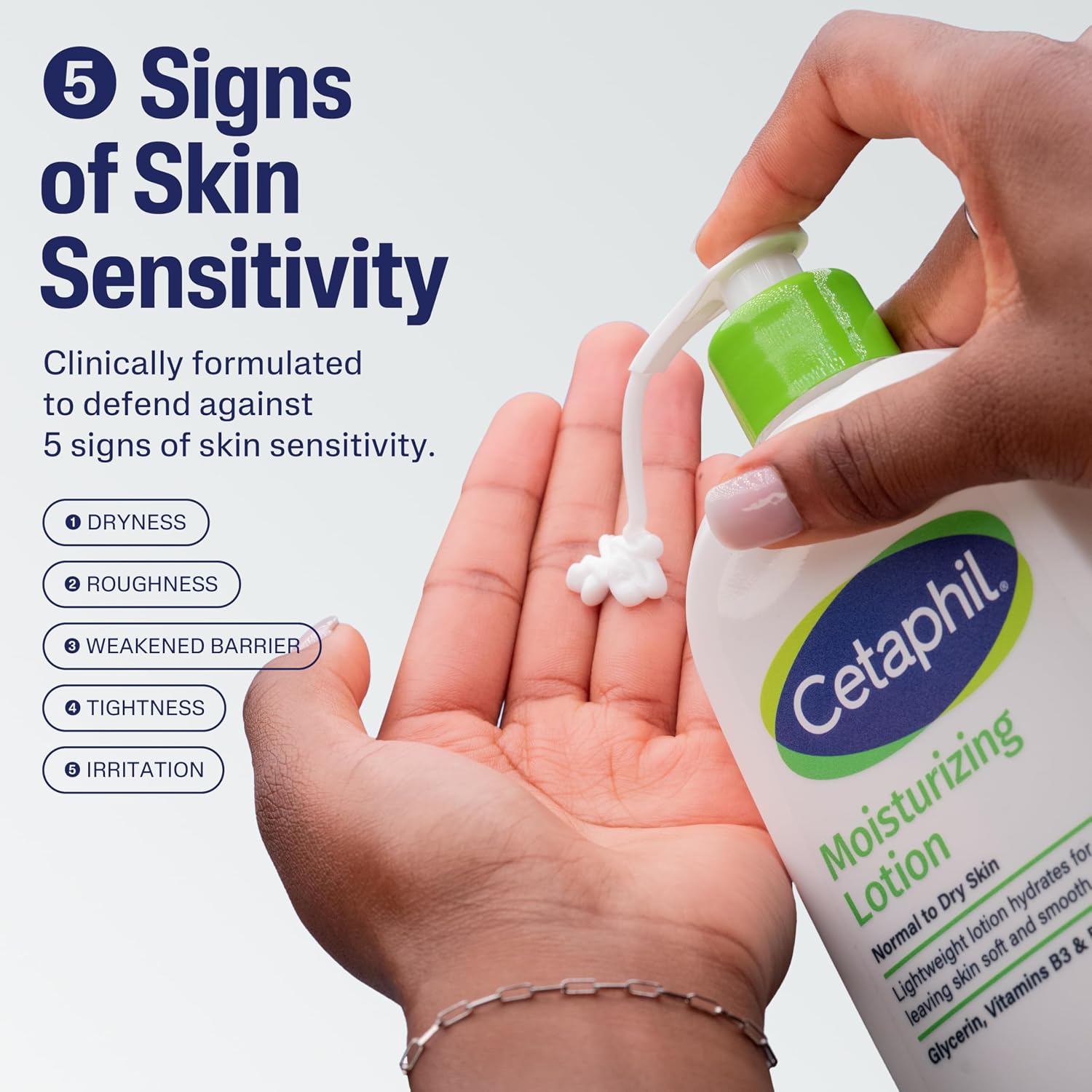 Cetaphil Moisturizing Face & Body Lotion, Sensitive Skin, 20oz | Fragrance-Free, Hypoallergenic, Non-Comedogenic, Hydrates Dry Sensitive Skin, Dermatologist Recommended, Large 20 Oz - Image 2