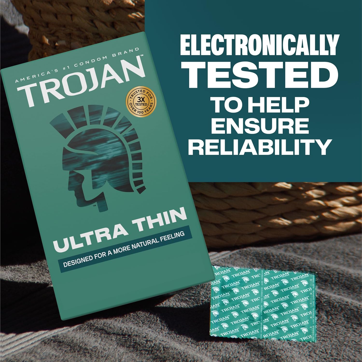 Trojan Ultra Thin Latex Lubricated Condoms for Men, 12 Count | Thin Condoms for a More Natural Feeling, Premium Latex, Help Reduce Risk of Pregnancy and STIs - Image 8
