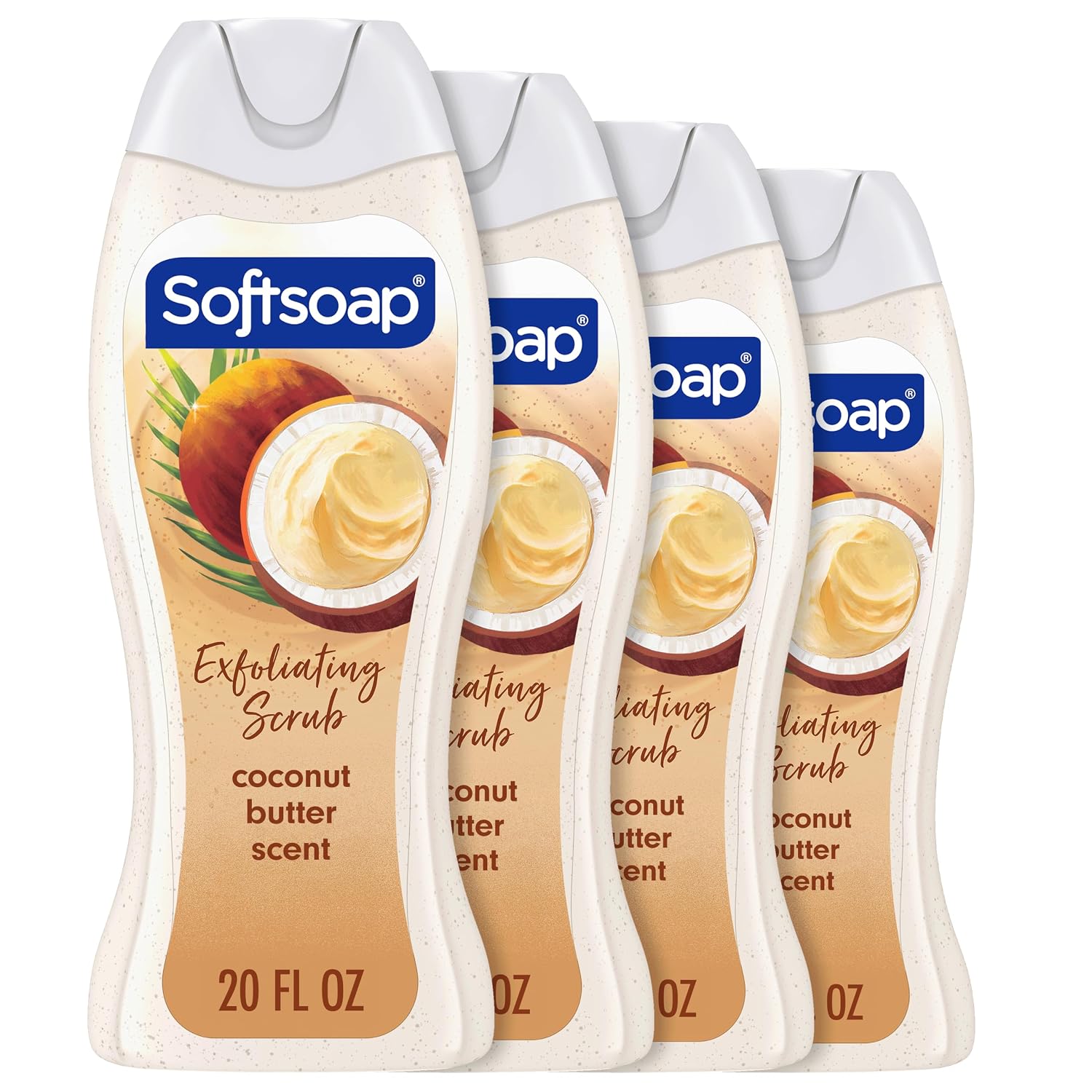 Softsoap Body Wash, Coconut Butter Scrub , Exfoliating Body Wash, 20 Ounce, 4 Pack | Personal Care Product, Paraben-Free, Phthalate-Free, Everyday Use, Gentle on Skin, Retains Skin's Natural Moisture - Image 9