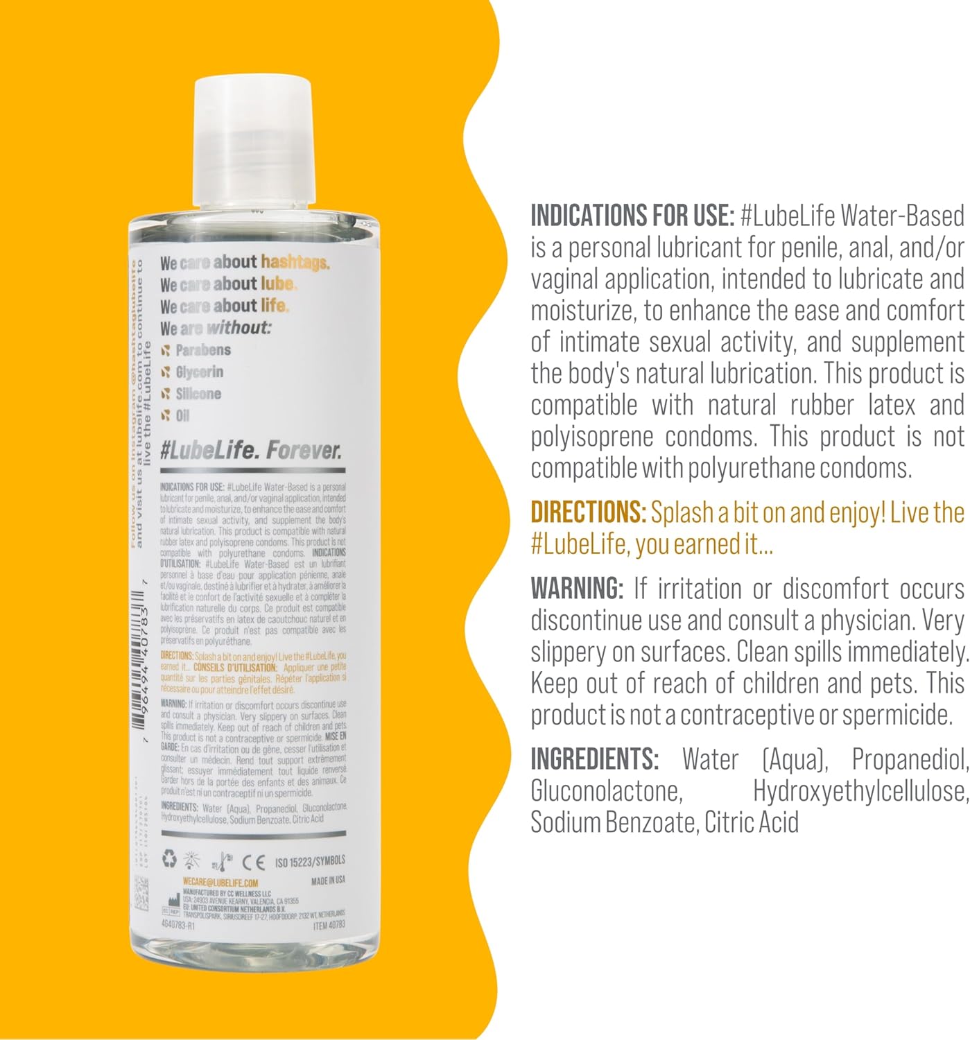 LUBELIFE Water-Based Lube – Personal Lubricant for Men, Women & Couples, Travel Size, Non-Staining, Easy Clean-Up, Toy-Safe, 12 Fl Oz | Water Based Lube for privacy, toy and condom compatible, non-staining, long-lasting smooth feel, fragrance free - Image 2