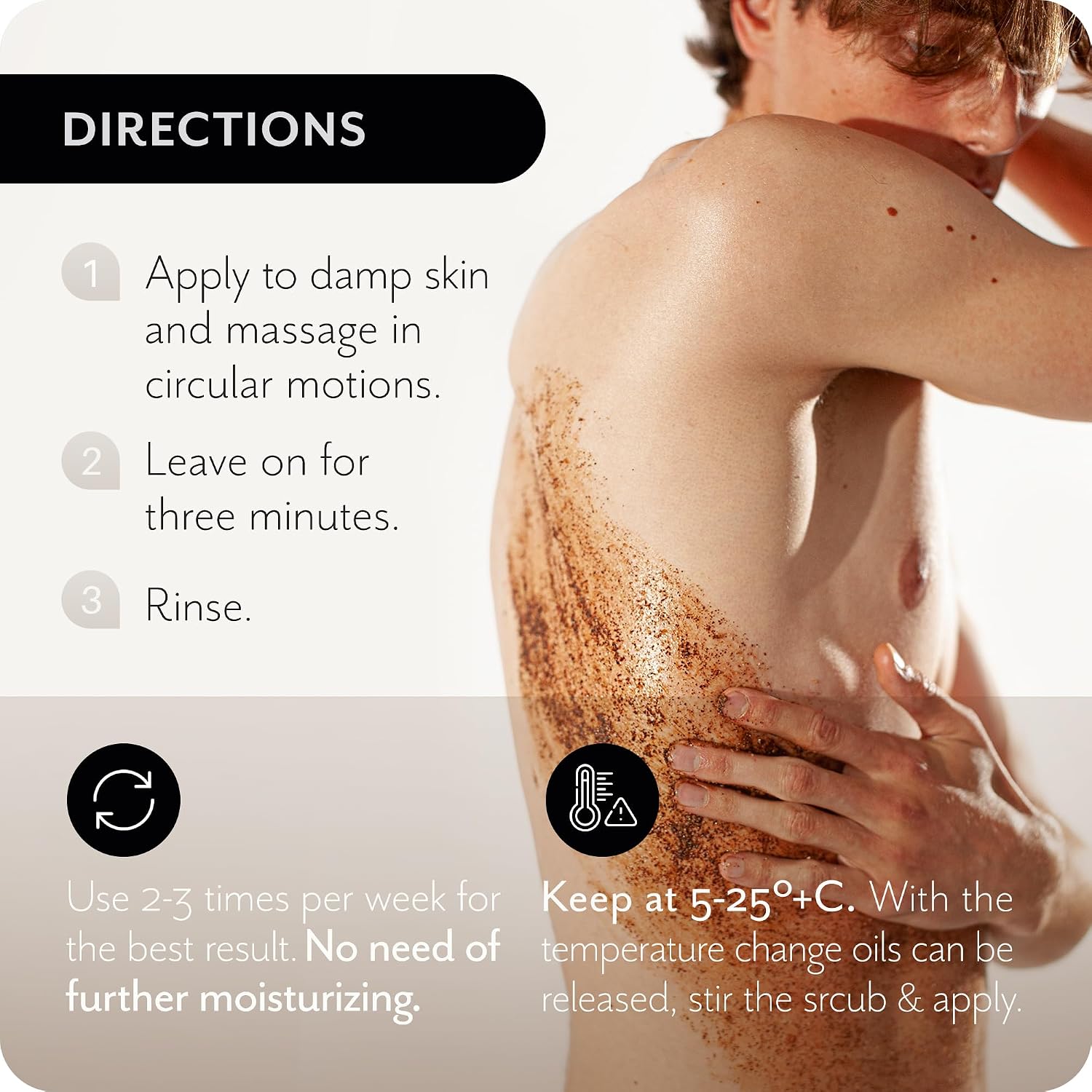 THE ACT Coffee Body Scrub with Salt & Cocoa – Exfoliating Scrub for Cellulite, Stretch Marks, Ingrown Hair – Organic Moisturizing Body Scrub with Vitamin E & Menthol – Gift for Women & Men, 10.58 Oz - Image 4