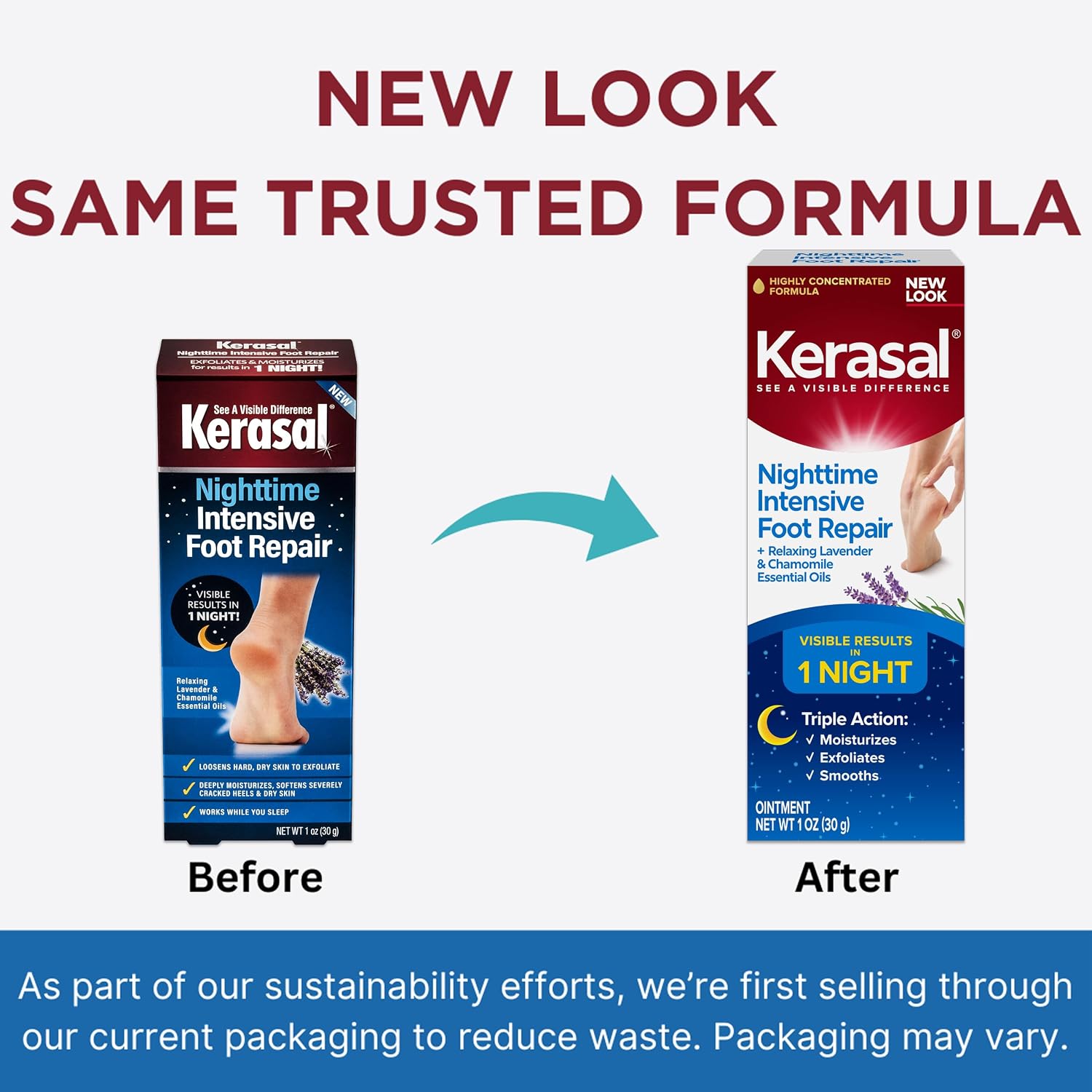 Kerasal Nighttime Intensive Foot Repair,Smooth Cracked Heels, Ointment, 1oz - Image 2
