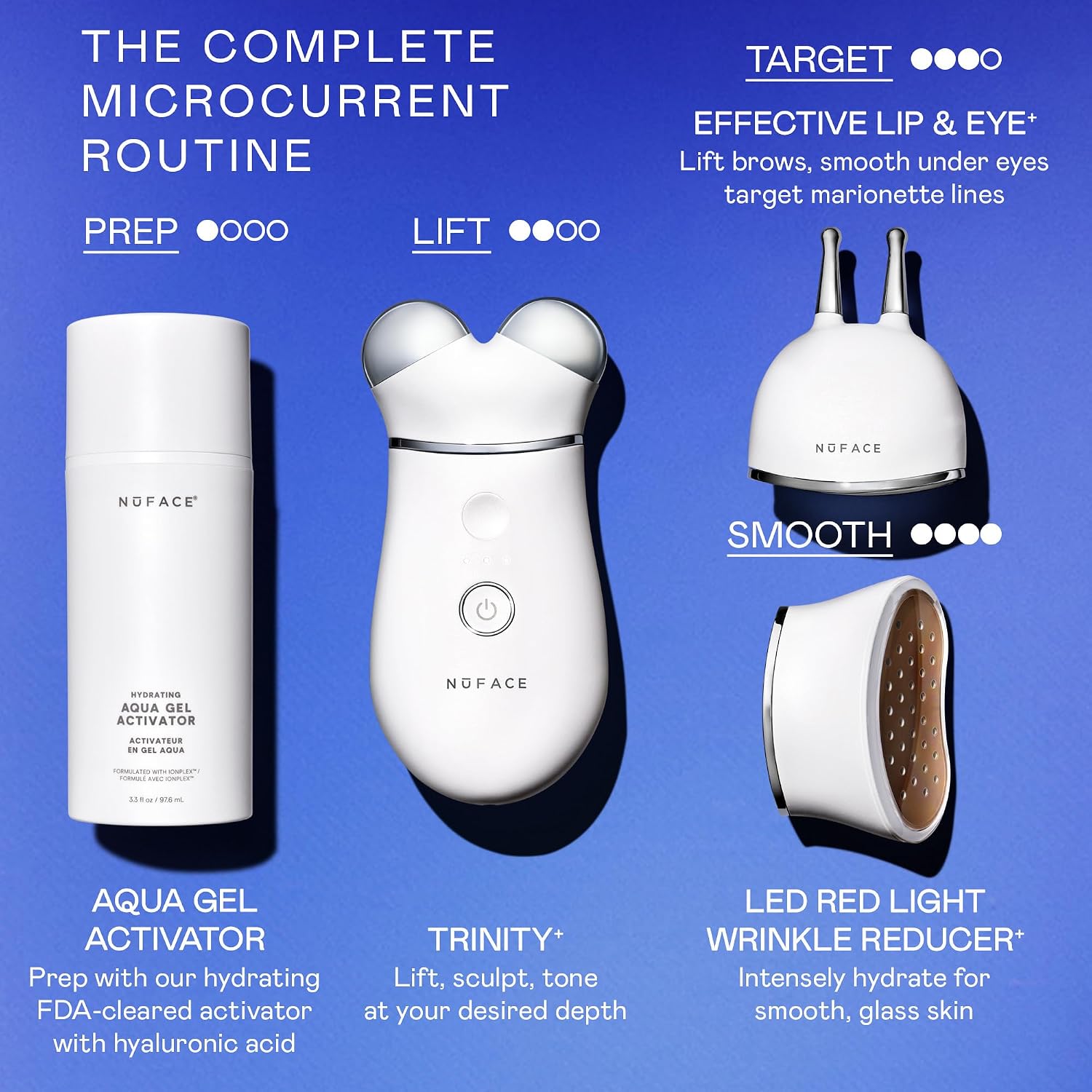 NUFACE Trinity+ Facial Massager + Lip & Eye Attachment - FDA-Cleared Face Sculpting Tool, Targeted Lift for Brows, Eyes & Lips, Reduces & Smooths Smile, Fine Lines - Microcurrent Facial Device - Image 8