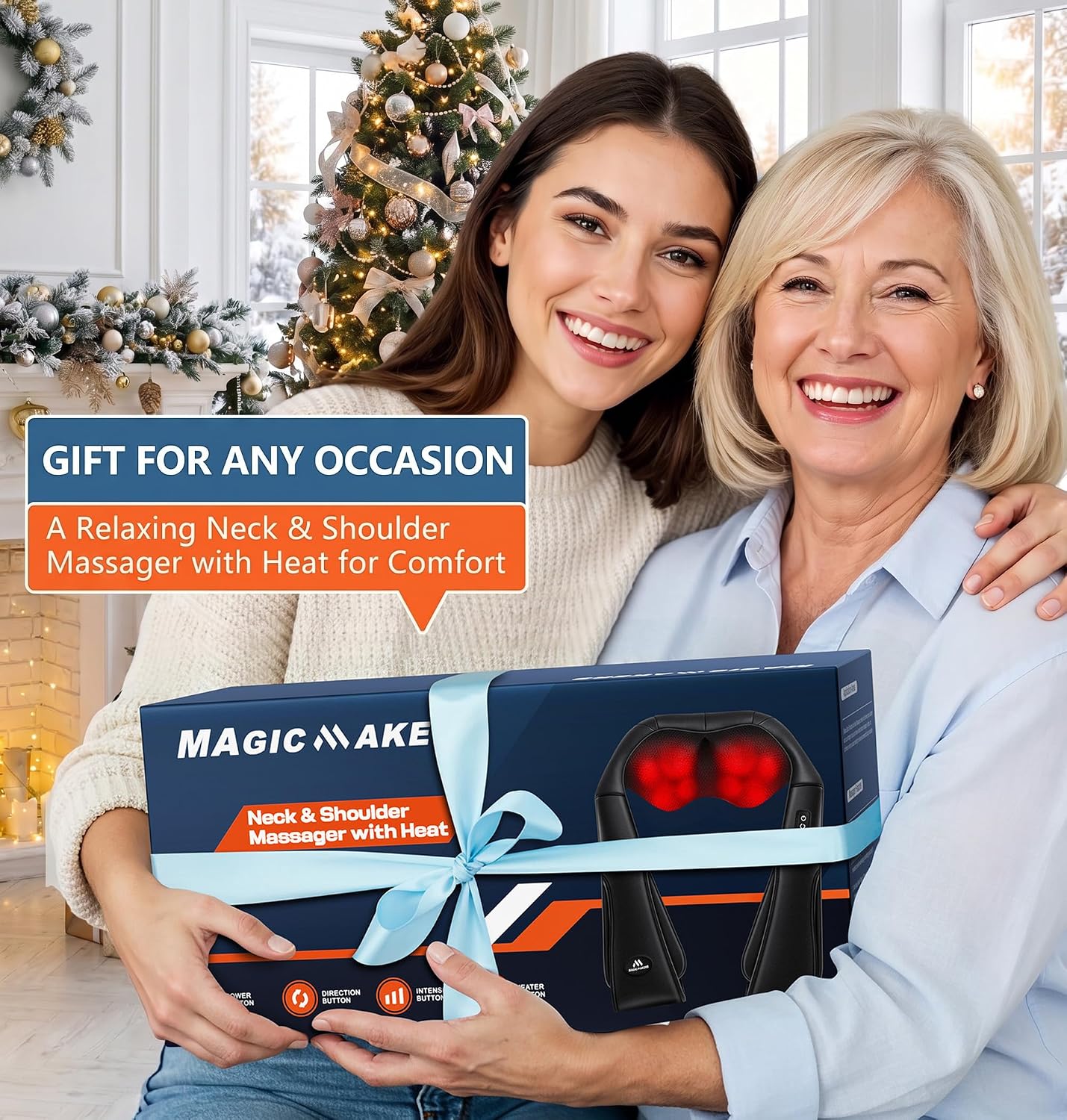 Neck Massager for Pain Relief Deep Tissue with Heat, Gifts for Women Men | Shiatsu Back and Shoulder Massage, Mothers Day Gifts for Mom Wife, Christmas, Fathers Day Dad Gifts for Husband, NOT Cordless - Image 7