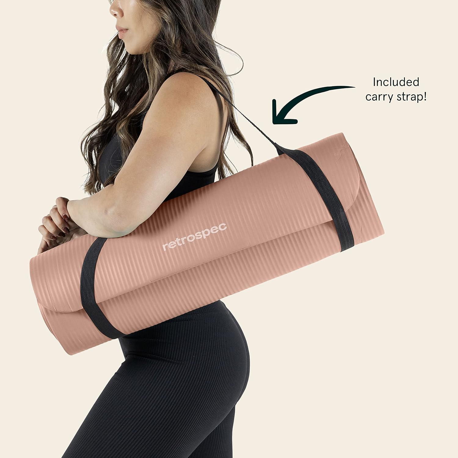 Retrospec Solana Yoga Mat 1" Thick w/Nylon Strap for Men & Women - Non Slip Exercise Mat for Home Yoga, Pilates, Stretching, Floor & Fitness Workouts - Image 7