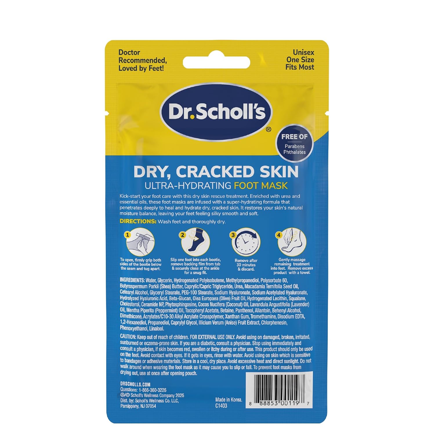 Dr. Scholl's Cracked Skin, Ultra Hydrating Foot Mask, 3 Pairs Moisturizing Socks: Intensely Moisturizes Repairs and Softens Rough Dry Skin with Urea & Essential Oils for Dry Cracked Feet - Image 7