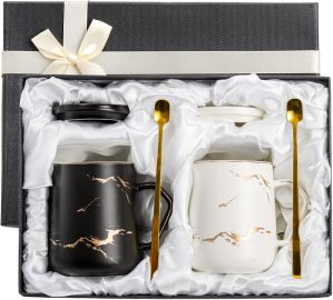 ZENFUN 2 Pack Ceramic Mug Set for C...