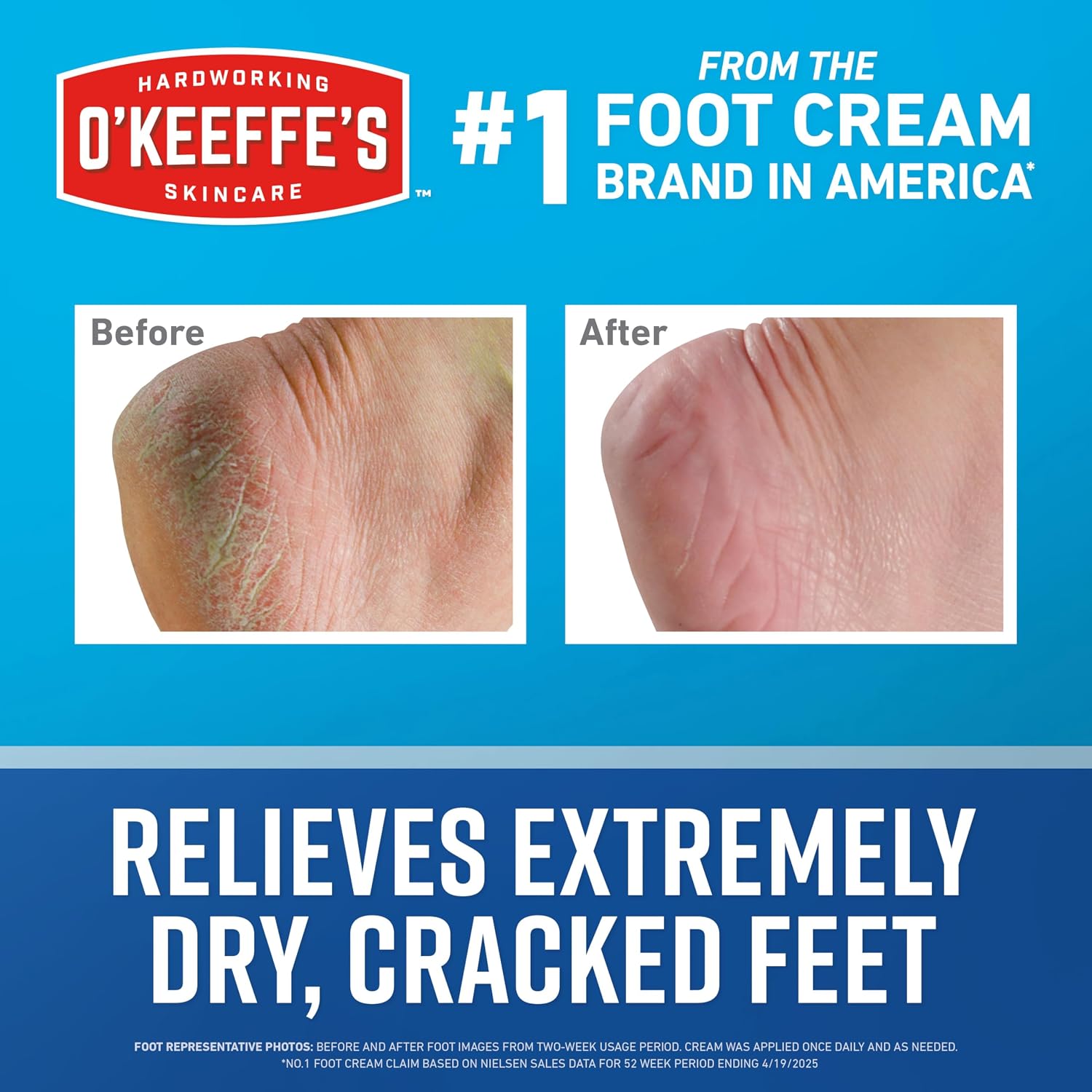 O'Keeffe's Healthy Feet Foot Cream, 3.2 oz Jar, 1-Pack For Extreme Dryness | Repairs Extremely Cracked, Dry Feet, Retains Moisture Levels, Hypoallergenic, Non-Greasy, Instantly Boosts Moisture - Image 2