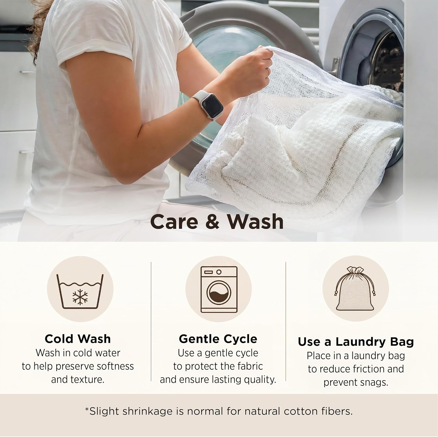 Bedsure 100% Cotton Blanket, Waffle Weave, Queen Size, White, 90"x90" | Breathable, Soft, Cozy, Cooling, Waffle Texture, Fall, Summer Blanket for Bed, Gifts for Women, Machine Washable, All Seasons - Image 8