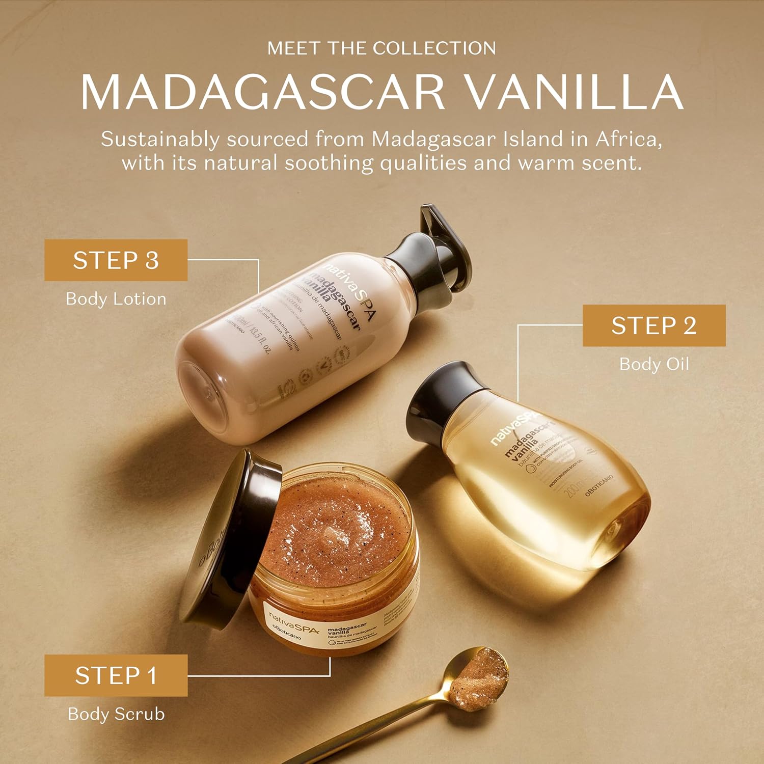 Nativa SPA by O Boticário, Madagascar Vanilla Body Oil, Soothing & Moisturizing, 6.8 Ounce | Hydrating Body Oil for Dry Skin & Revitalizing, Vegan & Cruelty-Free Skincare, Not Your Average Vanilla - Image 7