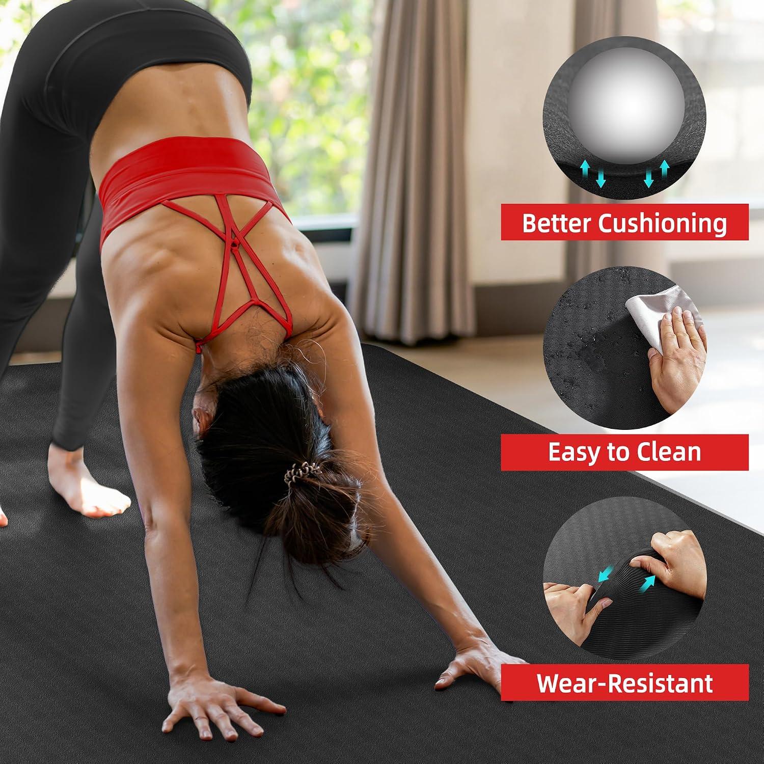Extra Large Yoga Mat – 72"x48" or 78"x57", 1/4"–1/2" Thick Mat for Women & Men, TPE Non-Slip Pilates Mat for Home Gym, Yoga, Stretching, Meditation - Image 6